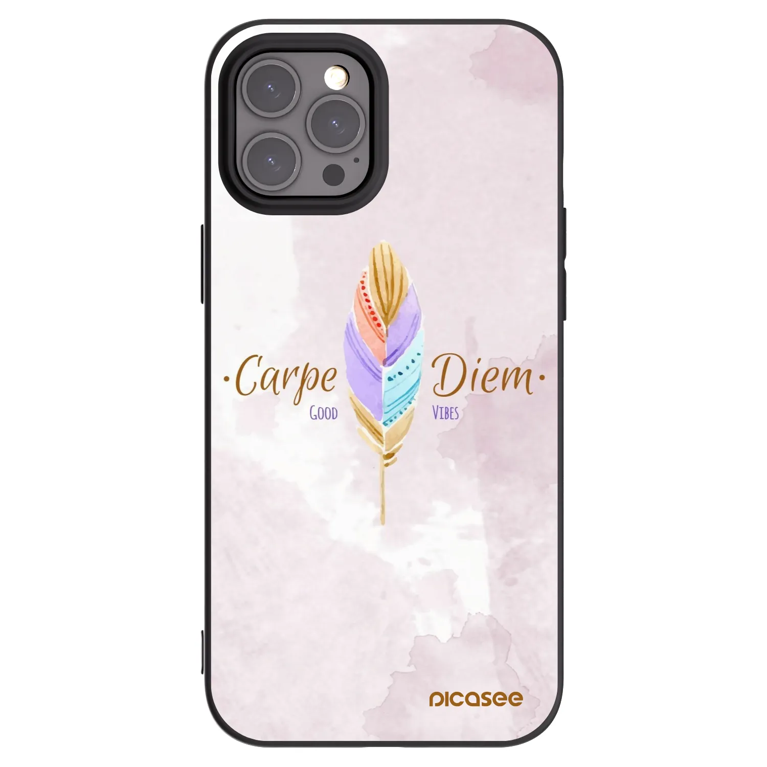 Picasee fekete szilikon tok az alábbi mobiltelefonokra Apple iPhone 12 Pro Max - Carpe Diem