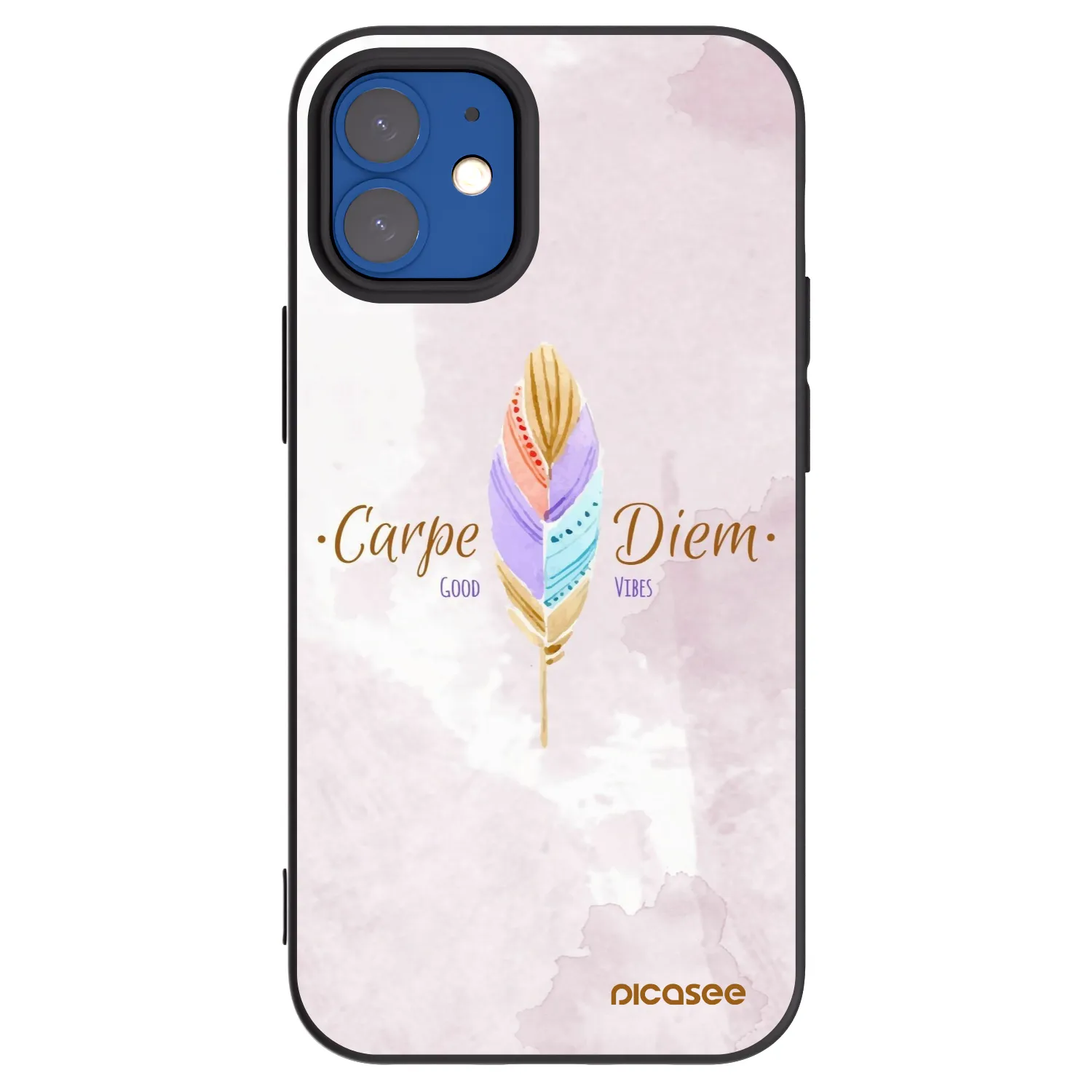 Picasee fekete szilikon tok az alábbi mobiltelefonokra Apple iPhone 12 mini - Carpe Diem