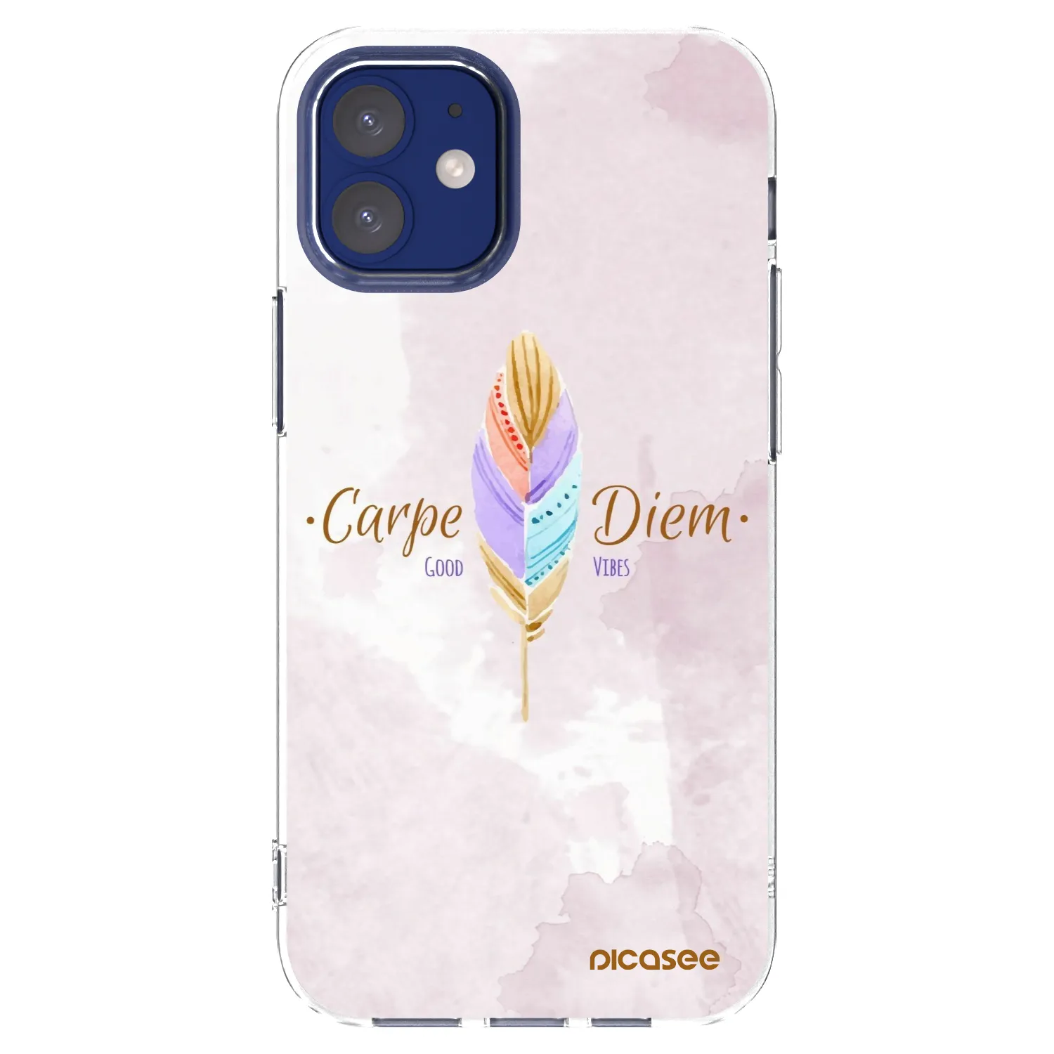 Picasee átlátszó szilikon tok az alábbi mobiltelefonokra Apple iPhone 12 mini - Carpe Diem