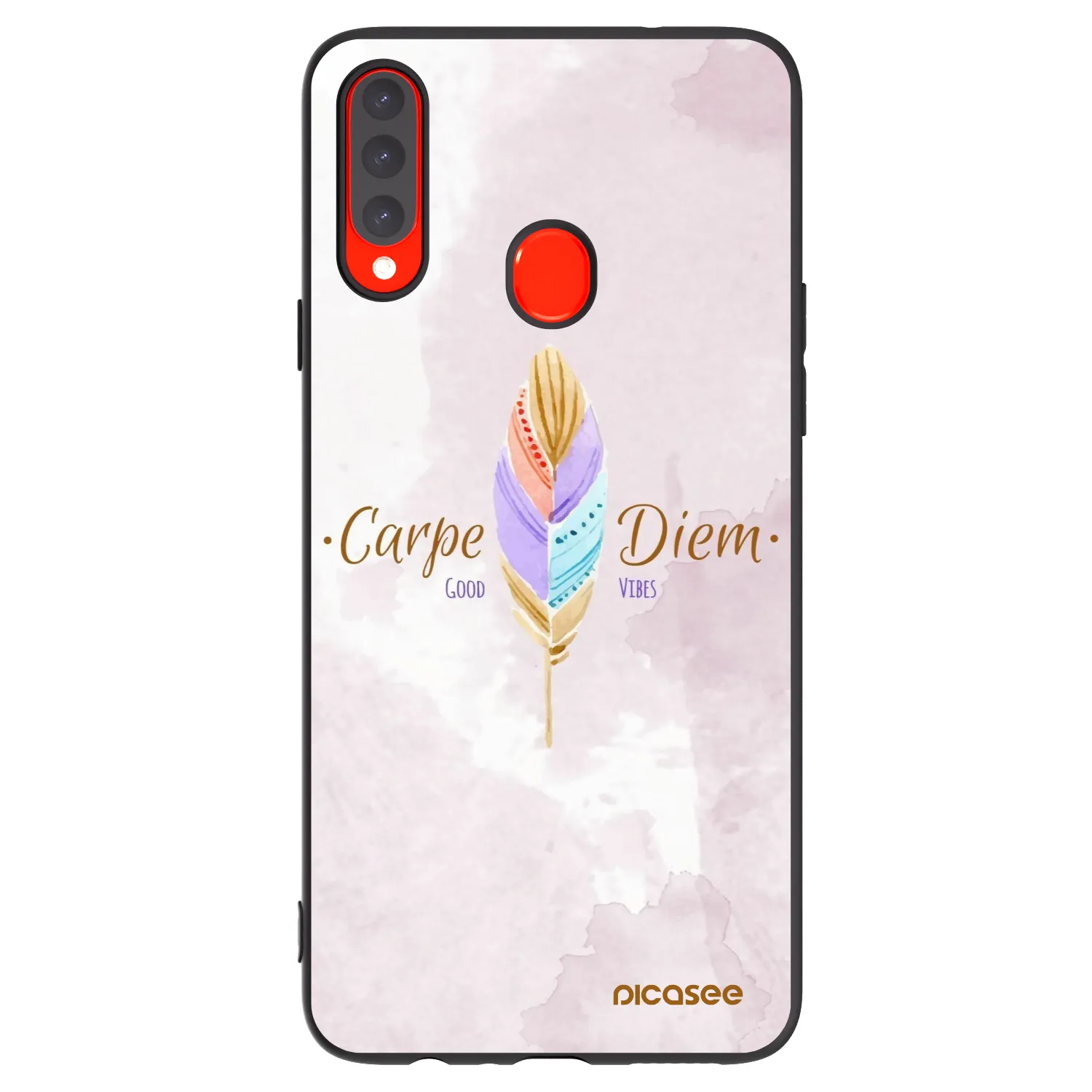 Picasee fekete szilikon tok az alábbi mobiltelefonokra Samsung Galaxy A20s - Carpe Diem