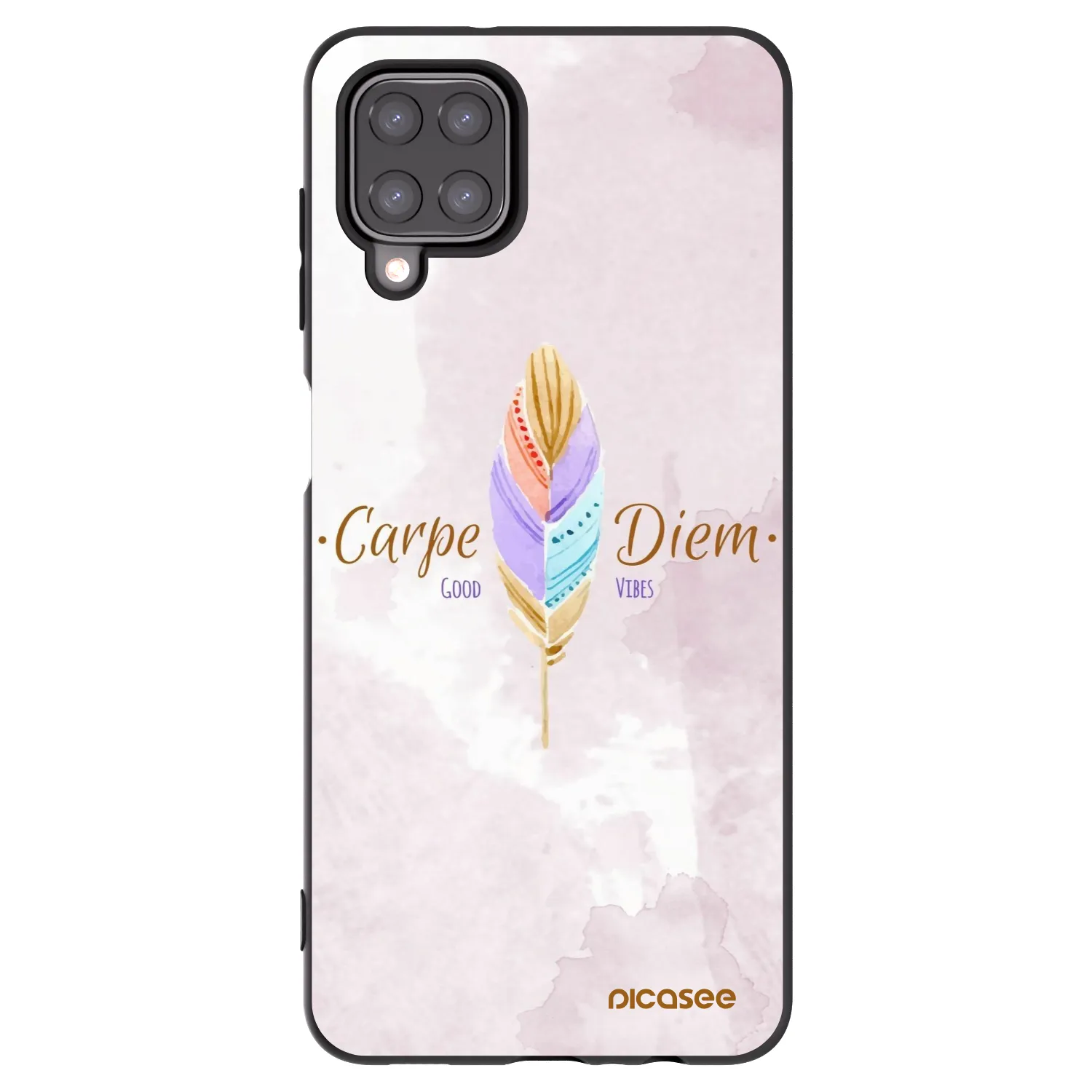 Picasee fekete szilikon tok az alábbi mobiltelefonokra Samsung Galaxy M12 M127F - Carpe Diem