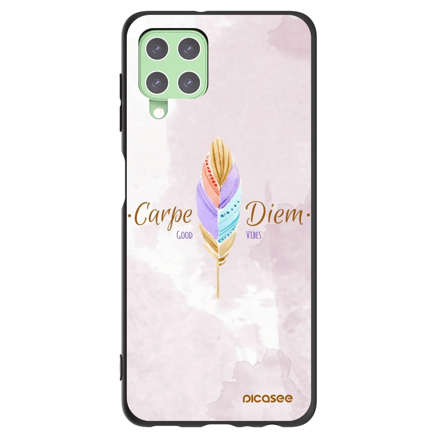 Picasee fekete szilikon tok az alábbi mobiltelefonokra Samsung Galaxy A22 A225F 4G - Carpe Diem