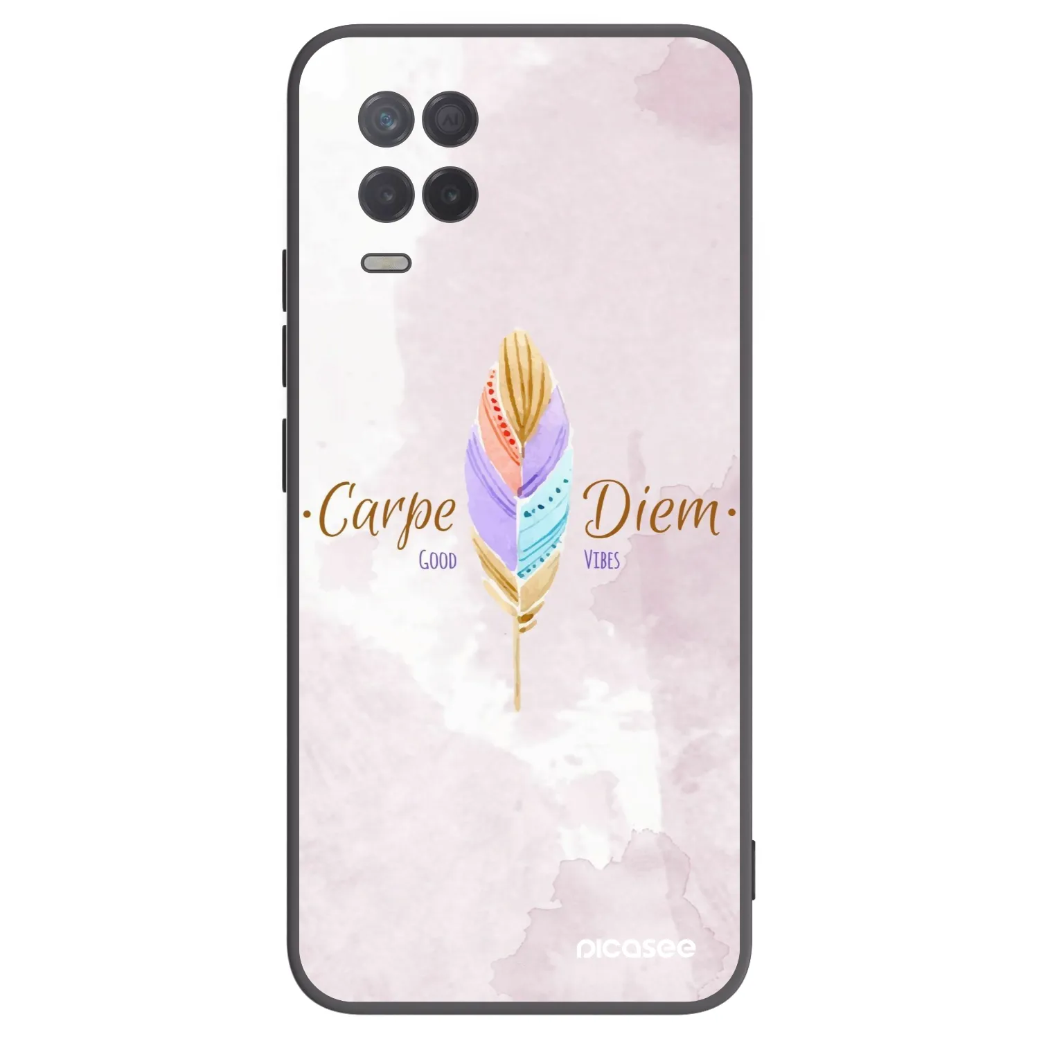 Picasee fekete szilikon tok az alábbi mobiltelefonokra Realme 8 5G - Carpe Diem
