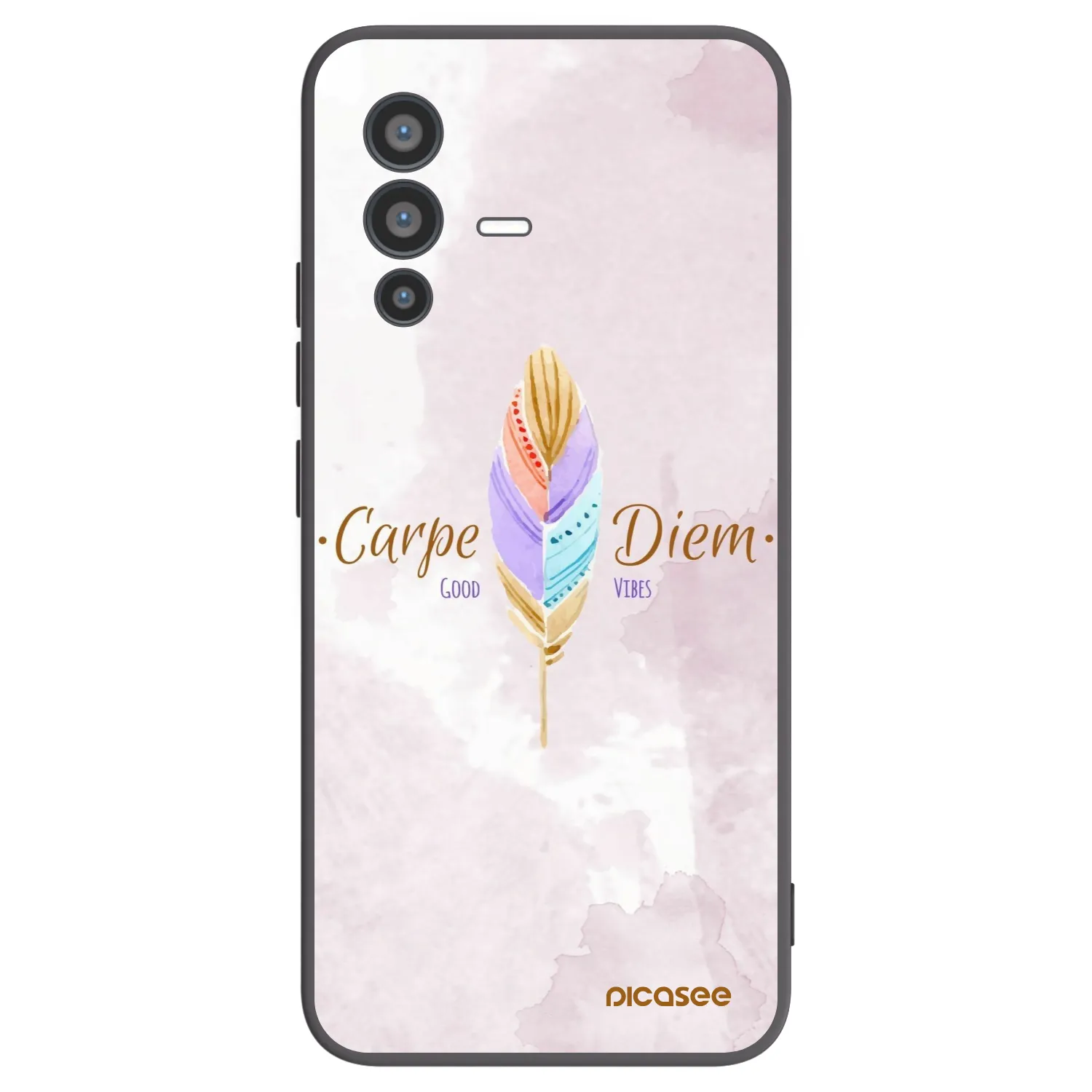 Picasee fekete szilikon tok az alábbi mobiltelefonokra Vivo V23 5G - Carpe Diem