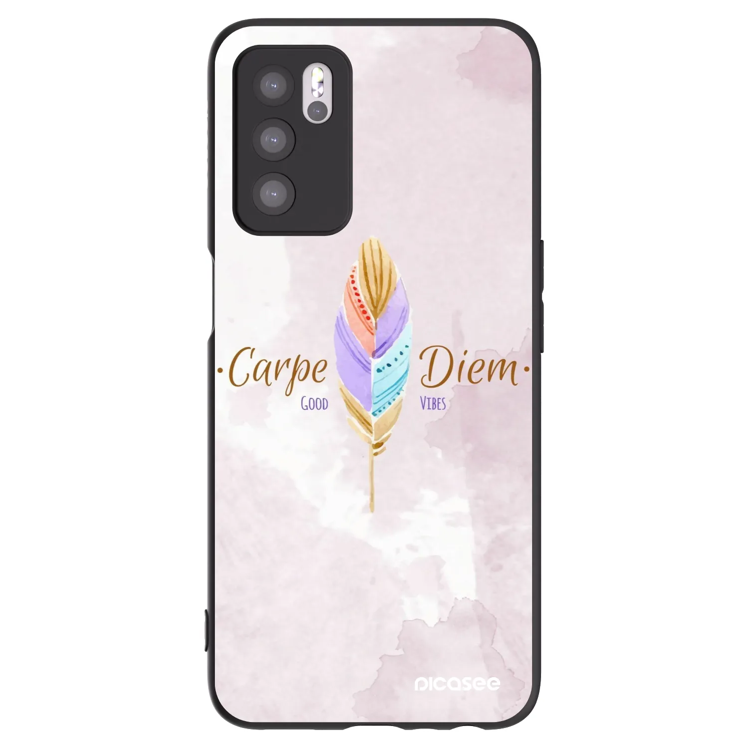 Picasee fekete szilikon tok az alábbi mobiltelefonokra OPPO A16s - Carpe Diem