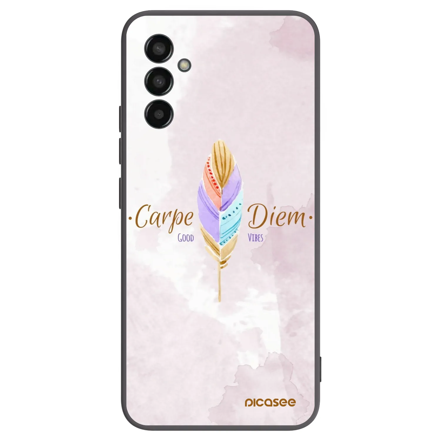 Picasee fekete szilikon tok az alábbi mobiltelefonokra Samsung Galaxy M13 M135F - Carpe Diem