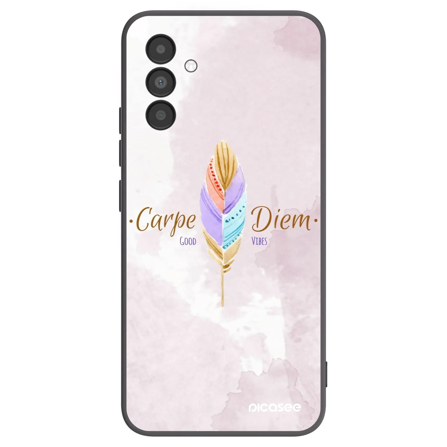 Picasee fekete szilikon tok az alábbi mobiltelefonokra Samsung Galaxy A04s A047F - Carpe Diem