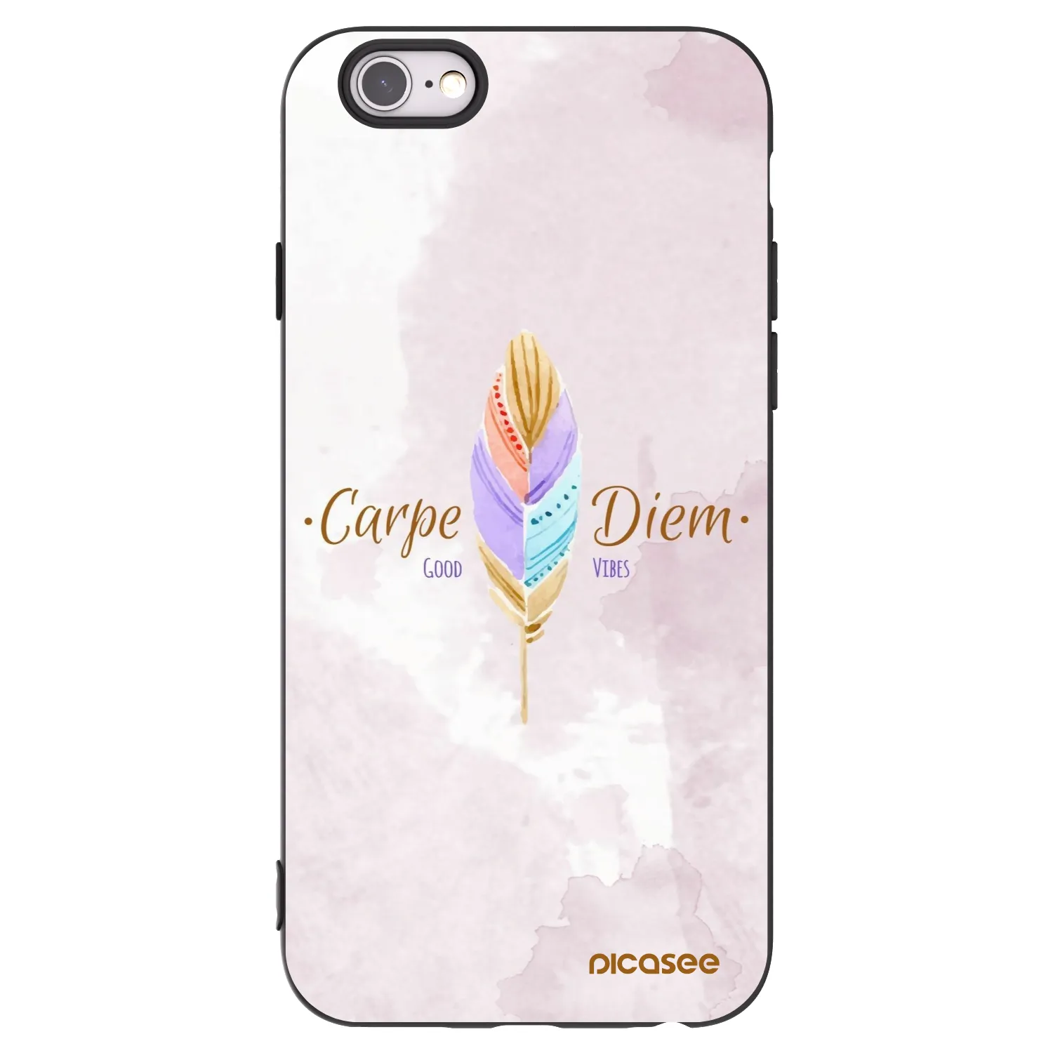 Picasee fekete szilikon tok az alábbi mobiltelefonokra Apple iPhone 6/6S - Carpe Diem