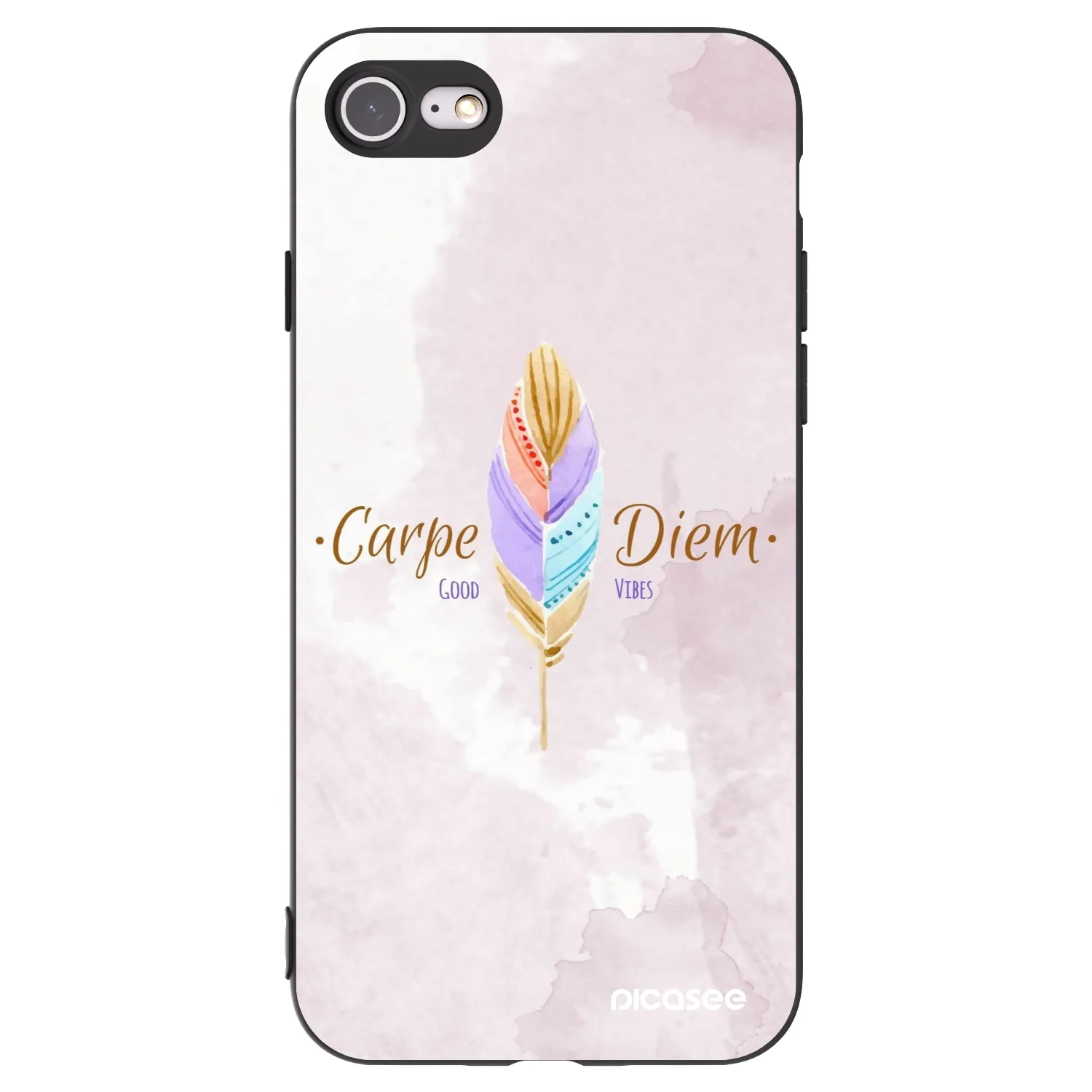 Picasee fekete szilikon tok az alábbi mobiltelefonokra Apple iPhone 7 - Carpe Diem
