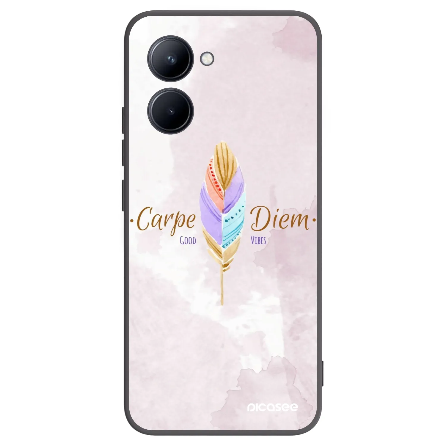 Picasee fekete szilikon tok az alábbi mobiltelefonokra Realme C33 (2023) - Carpe Diem