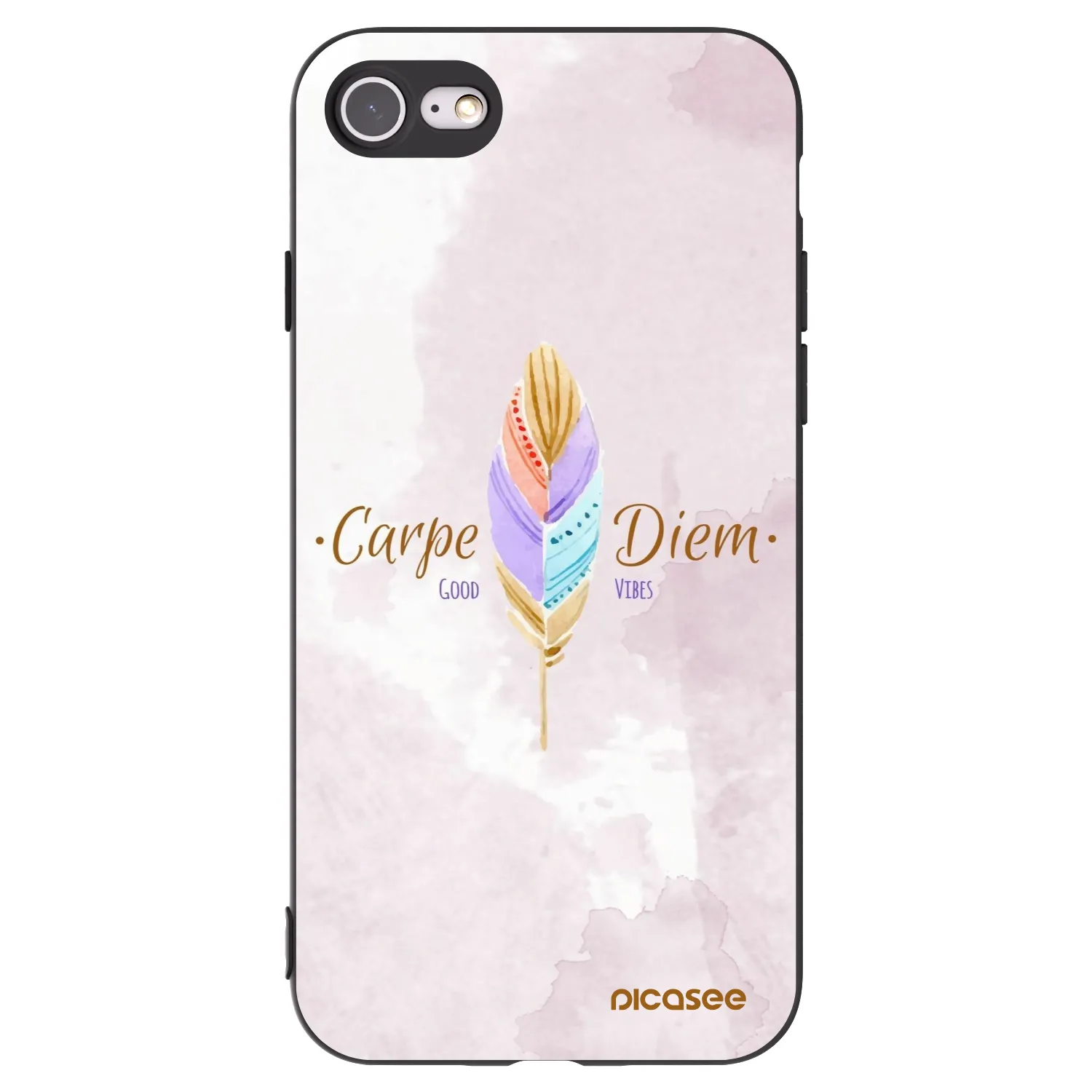 Picasee fekete szilikon tok az alábbi mobiltelefonokra Apple iPhone 8 - Carpe Diem