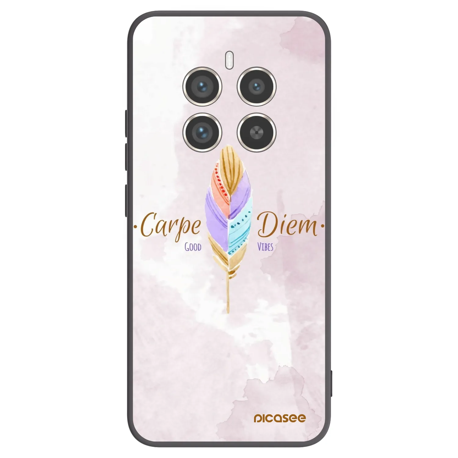 Picasee fekete szilikon tok az alábbi mobiltelefonokra Realme 12 Pro 5G - Carpe Diem