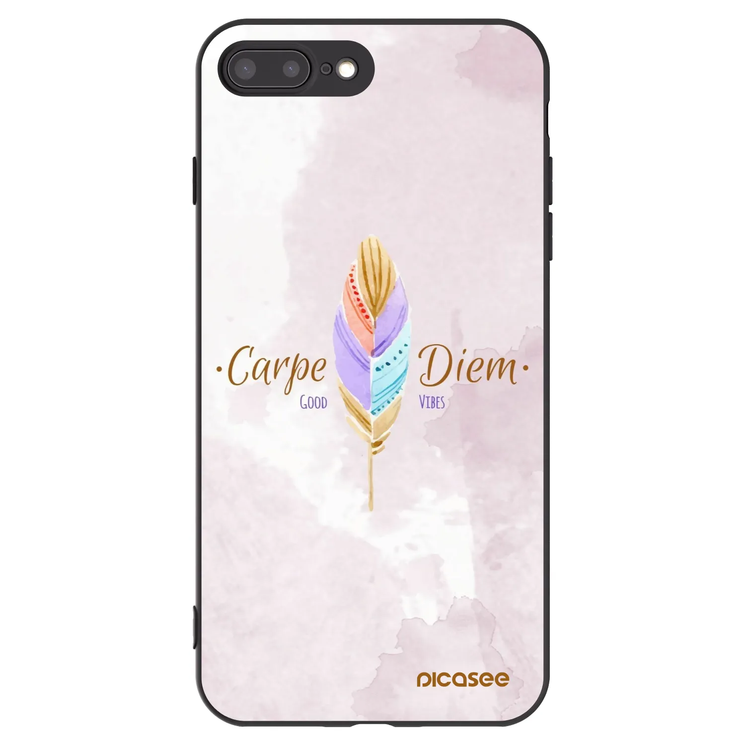 Picasee fekete szilikon tok az alábbi mobiltelefonokra Apple iPhone 8 Plus - Carpe Diem