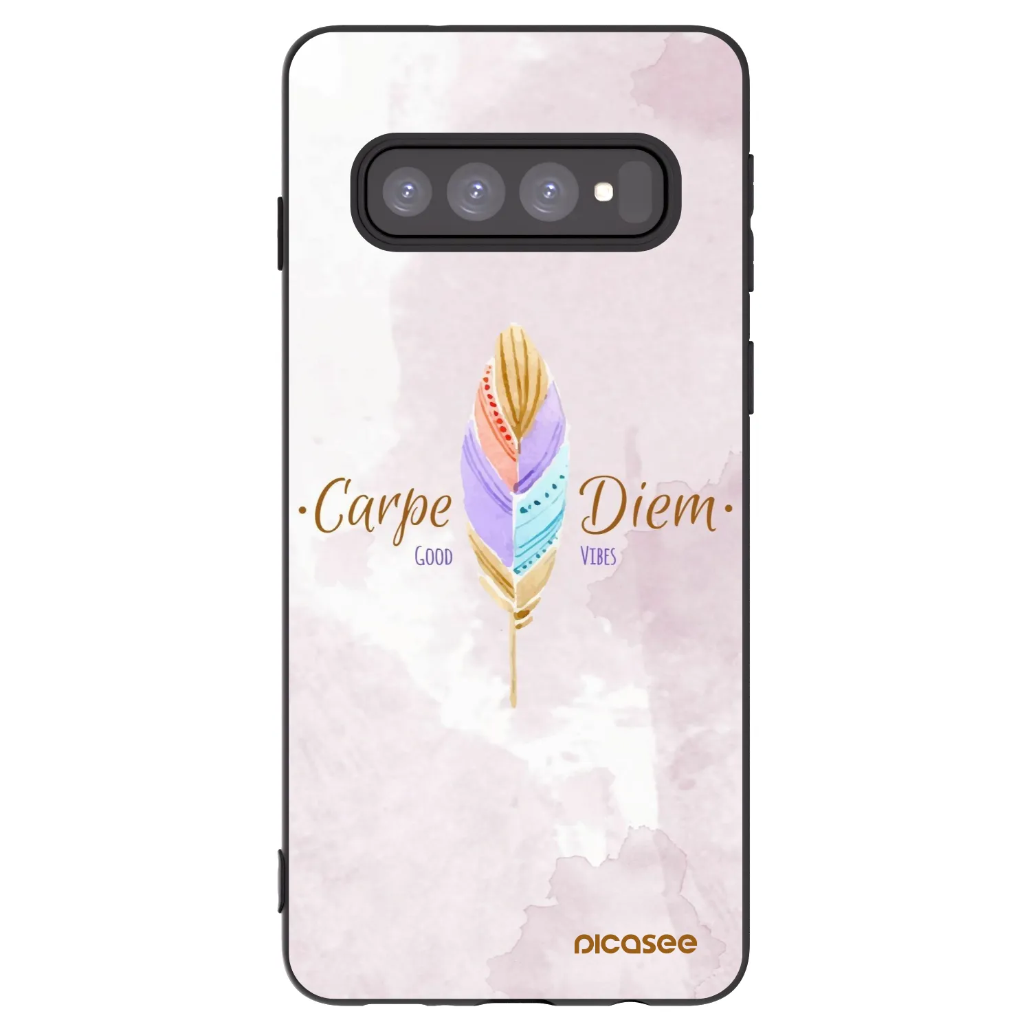 Picasee fekete szilikon tok az alábbi mobiltelefonokra Samsung Galaxy S10 G973 - Carpe Diem