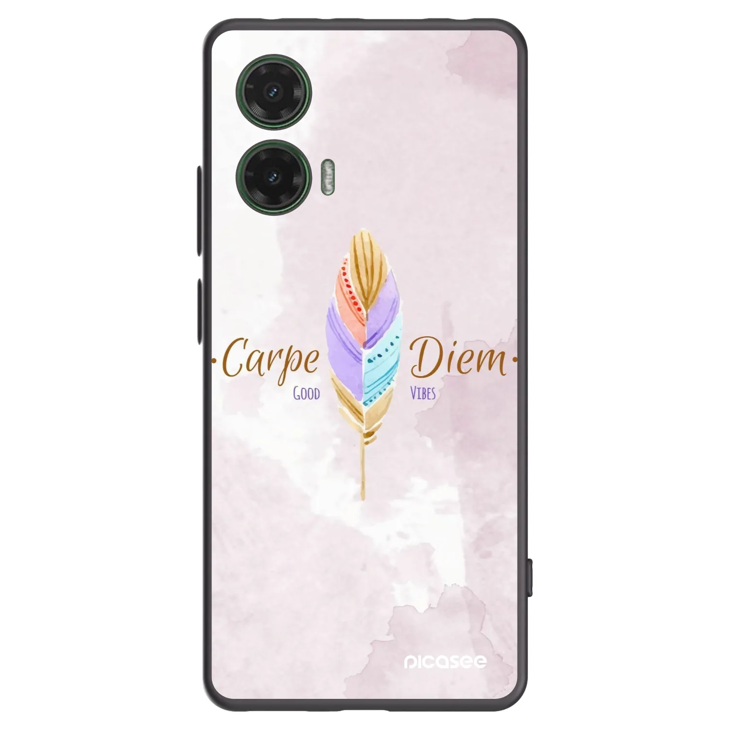 Picasee fekete szilikon tok az alábbi mobiltelefonokra Motorola Moto G35 5G - Carpe Diem