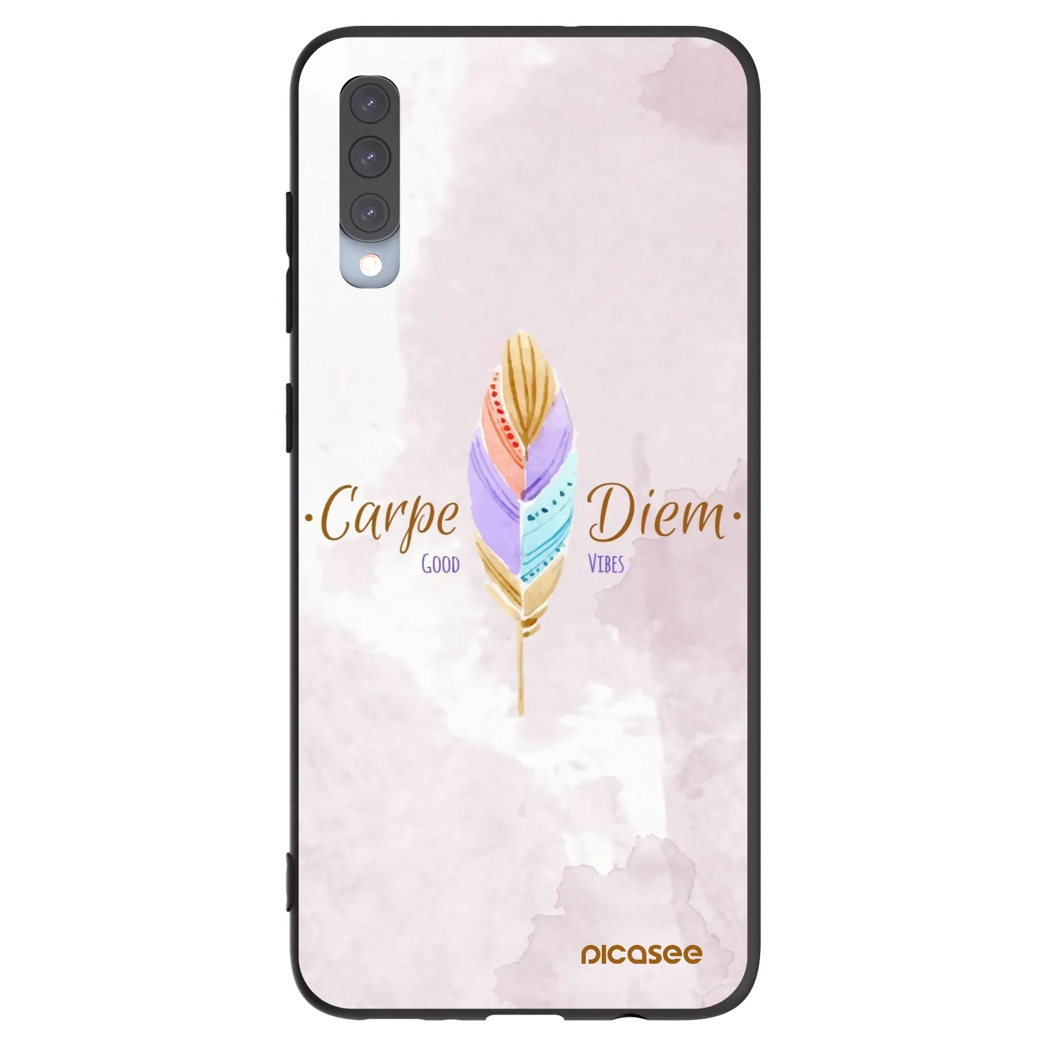 Picasee fekete szilikon tok az alábbi mobiltelefonokra Samsung Galaxy A70 A705F - Carpe Diem