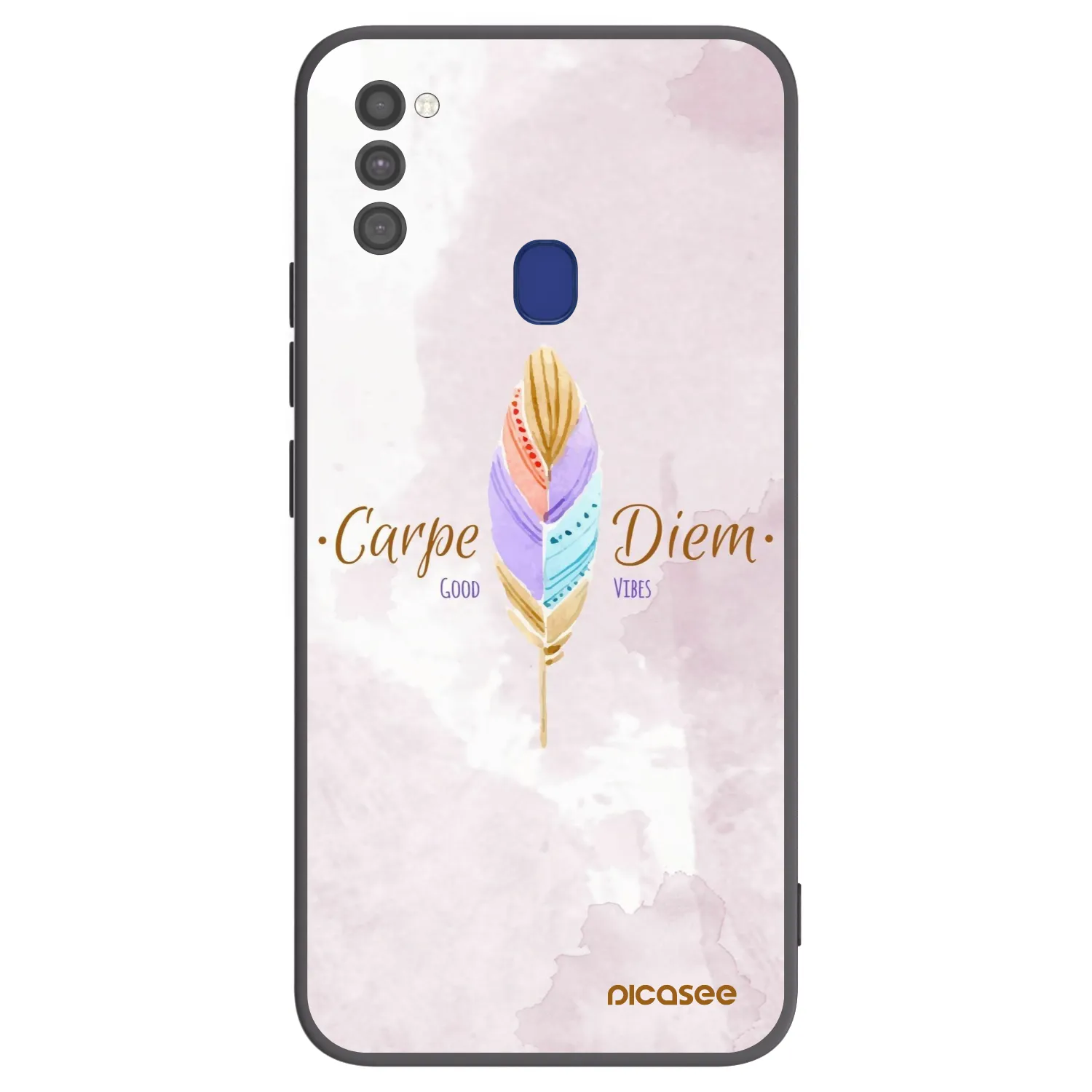 Picasee fekete szilikon tok az alábbi mobiltelefonokra Samsung Galaxy M21 M215F - Carpe Diem