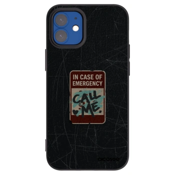 Picasee fekete szilikon tok az alábbi mobiltelefonokra Apple iPhone 12 mini - EMERGENCY