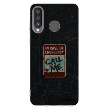 Picasee átlátszó szilikon tok az alábbi mobiltelefonokra Huawei P30 Lite - EMERGENCY