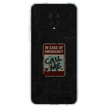 Picasee átlátszó szilikon tok az alábbi mobiltelefonokra Xiaomi Redmi Note 9 Pro - EMERGENCY