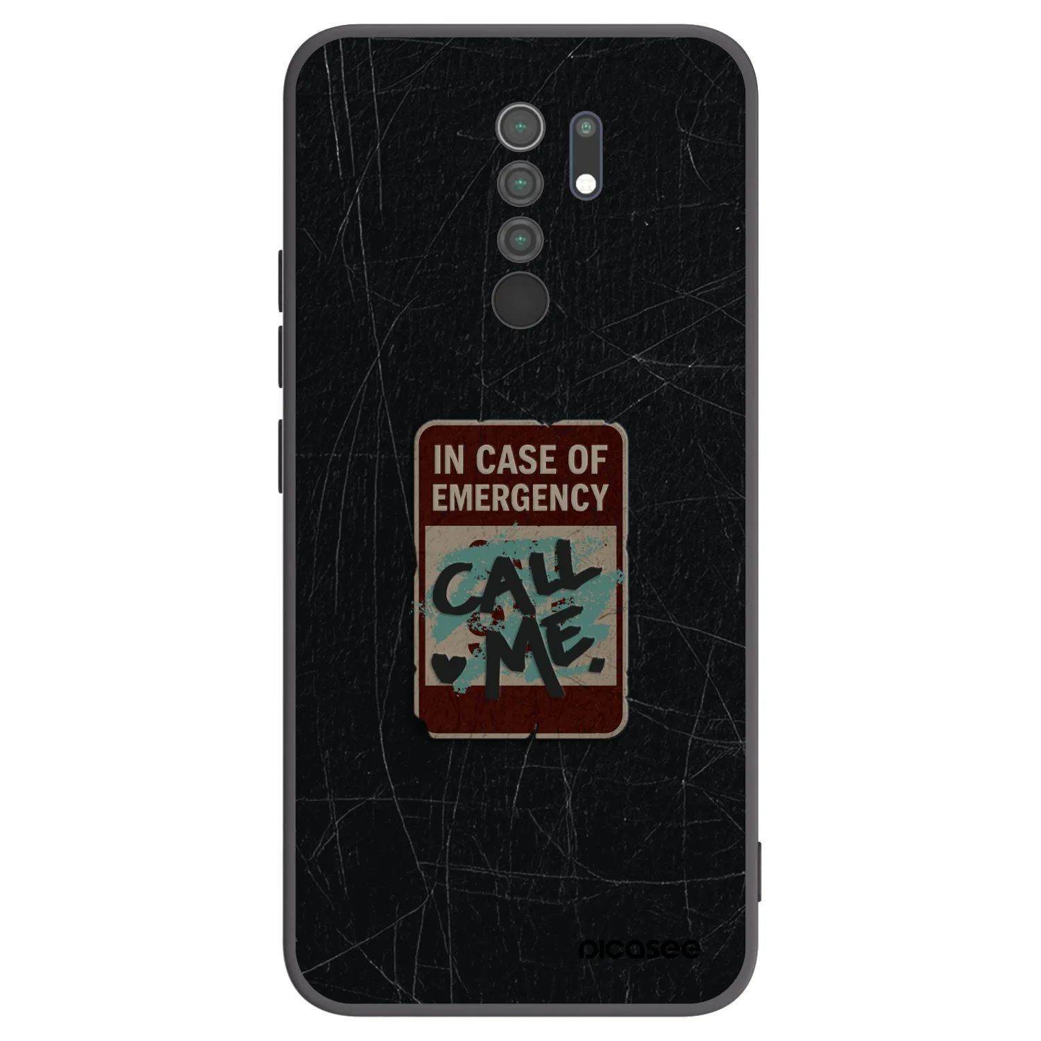 Picasee fekete szilikon tok az alábbi mobiltelefonokra Xiaomi Redmi 9 - EMERGENCY