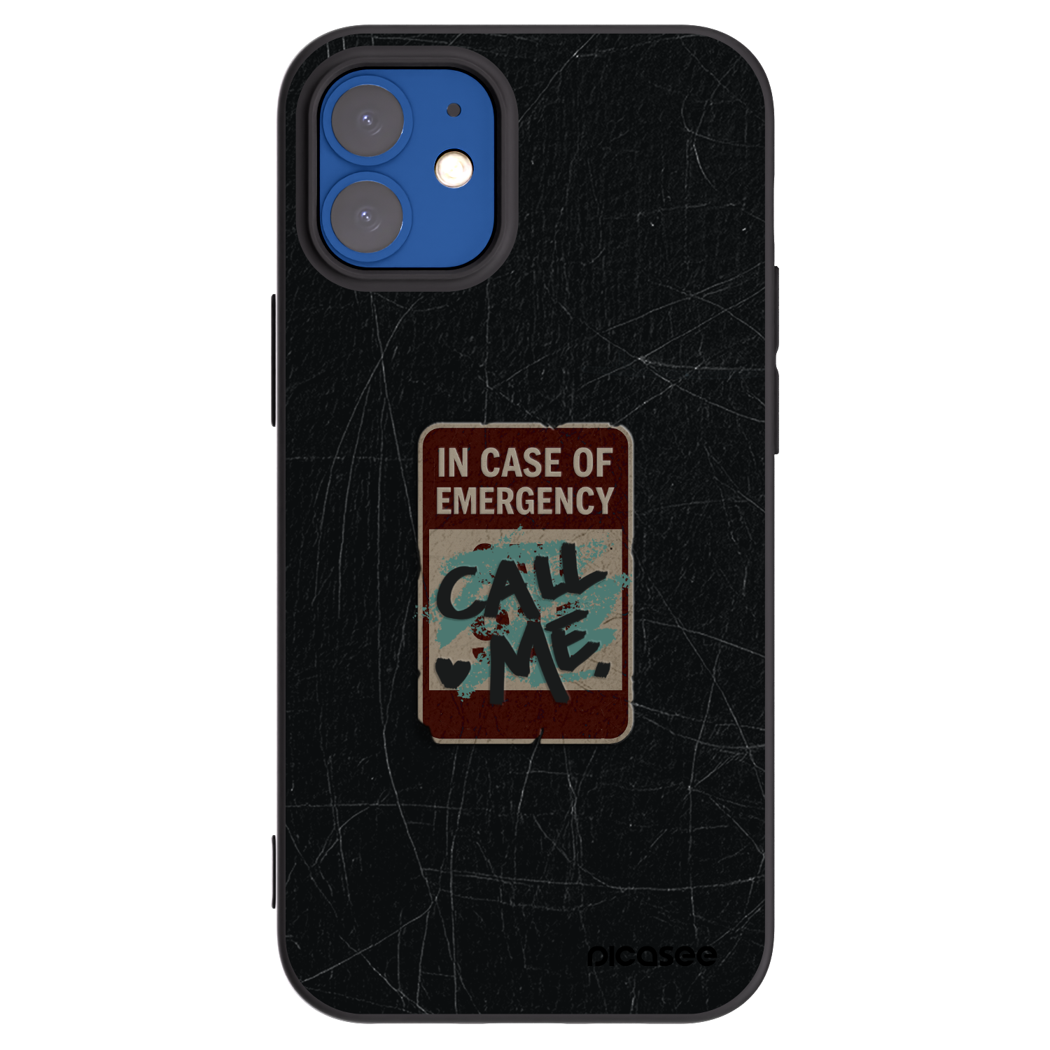 Picasee fekete szilikon tok az alábbi mobiltelefonokra Apple iPhone 12 mini - EMERGENCY