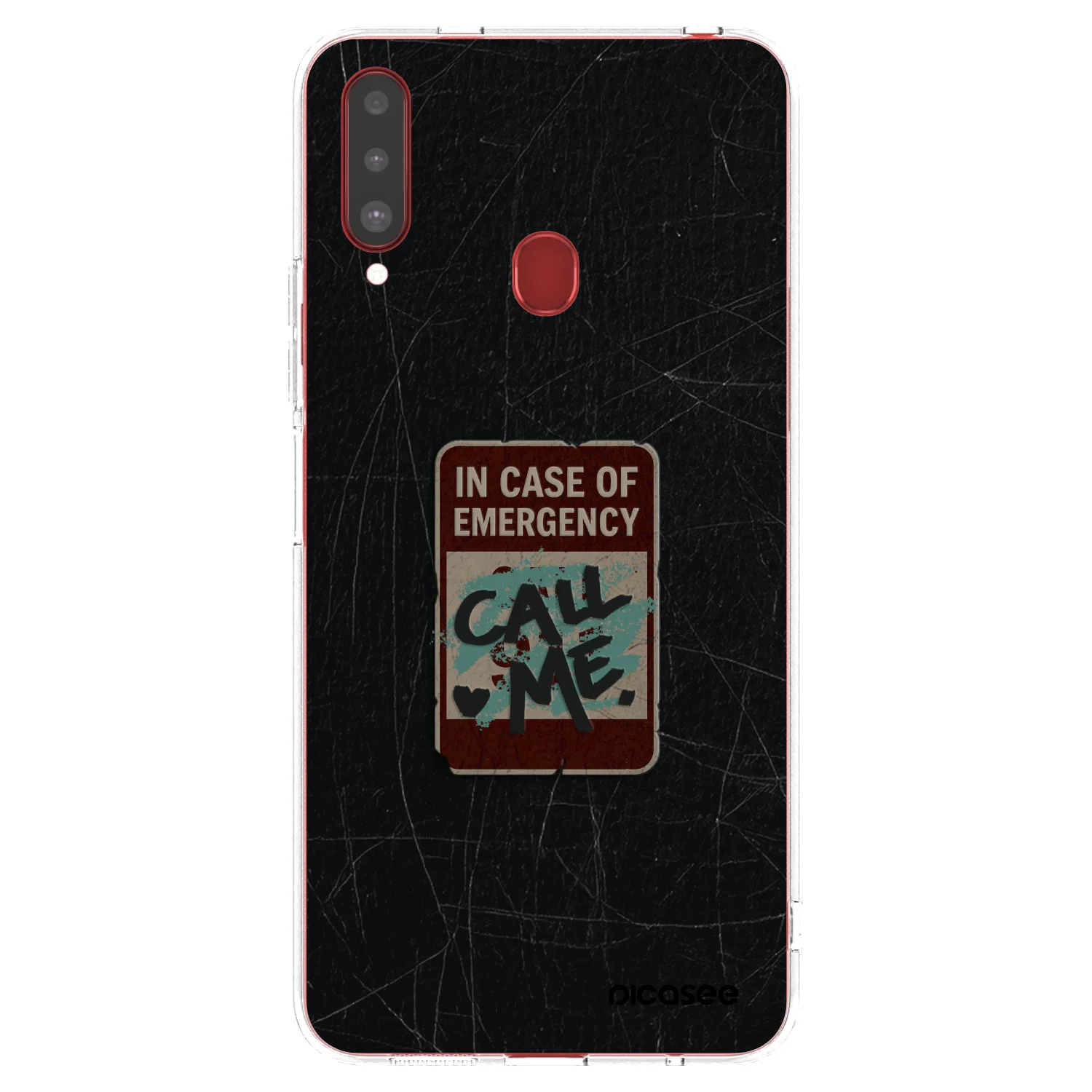 Picasee átlátszó szilikon tok az alábbi mobiltelefonokra Samsung Galaxy A20s - EMERGENCY