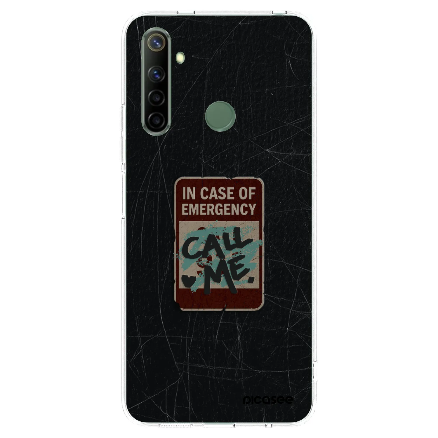 Picasee átlátszó szilikon tok az alábbi mobiltelefonokra Realme 6i - EMERGENCY