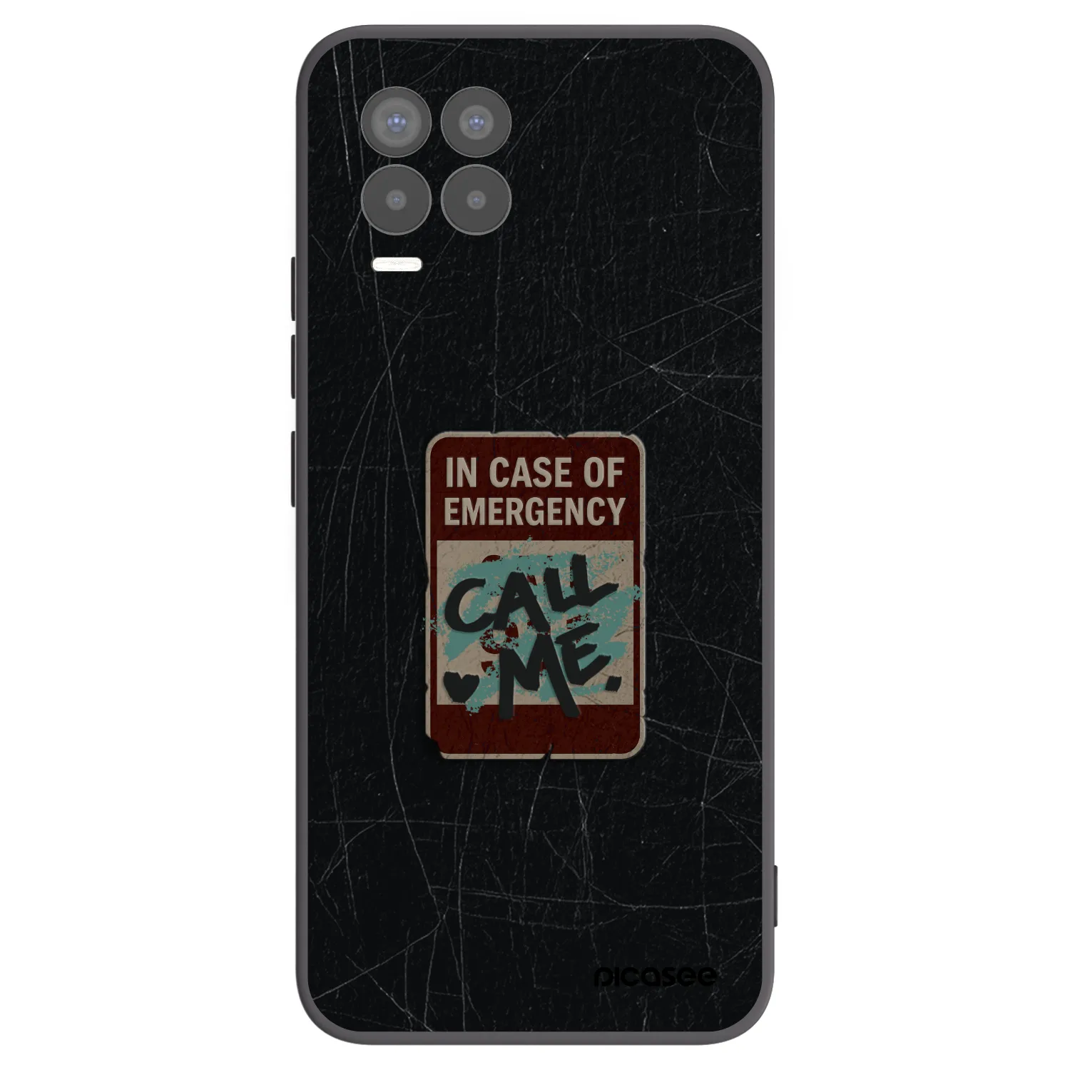 Picasee fekete szilikon tok az alábbi mobiltelefonokra Realme 8 Pro - EMERGENCY