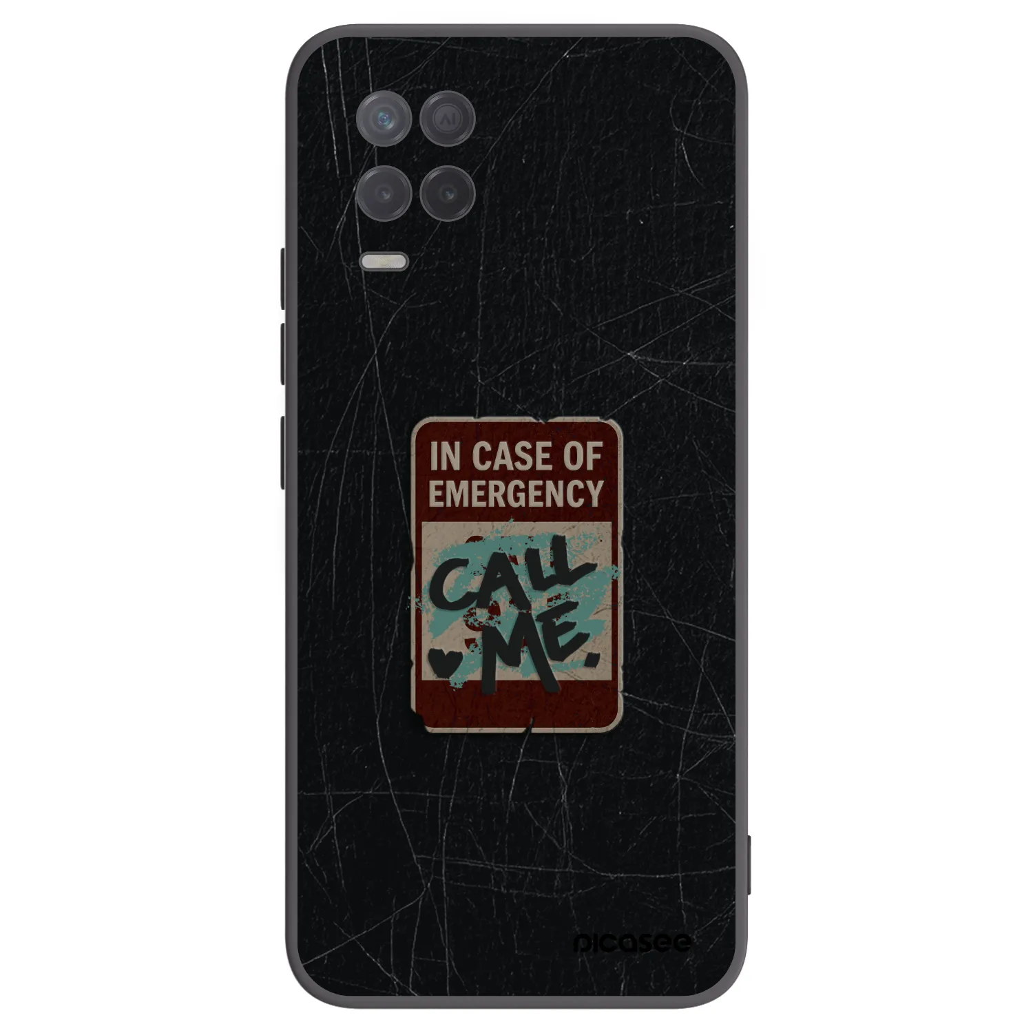 Picasee fekete szilikon tok az alábbi mobiltelefonokra Realme 8 5G - EMERGENCY