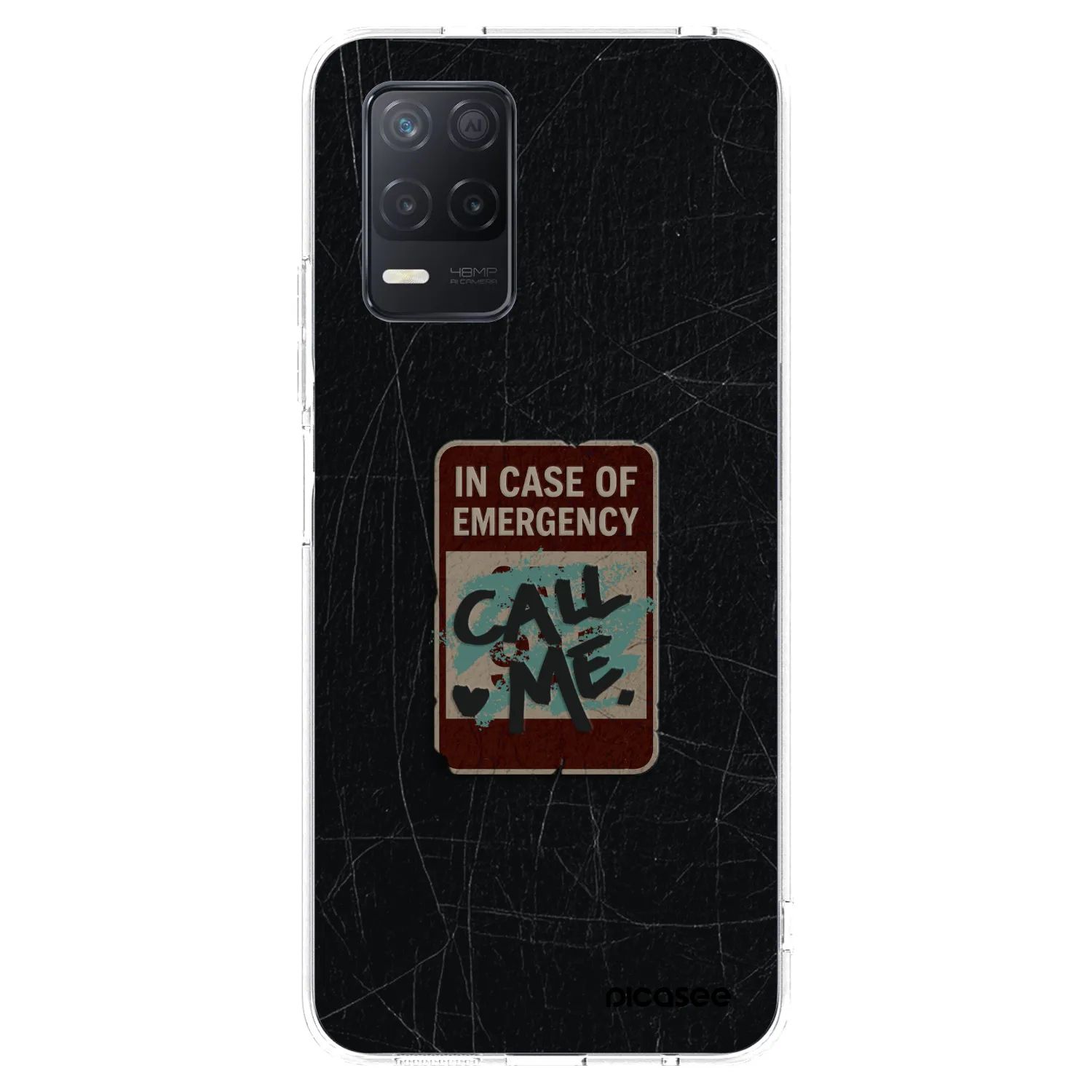 Picasee átlátszó szilikon tok az alábbi mobiltelefonokra Realme 8 5G - EMERGENCY