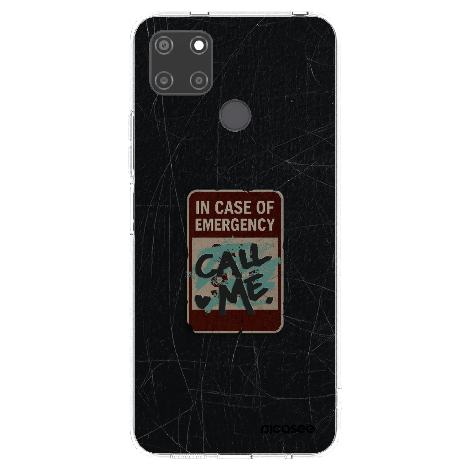 Picasee átlátszó szilikon tok az alábbi mobiltelefonokra Realme C21Y - EMERGENCY