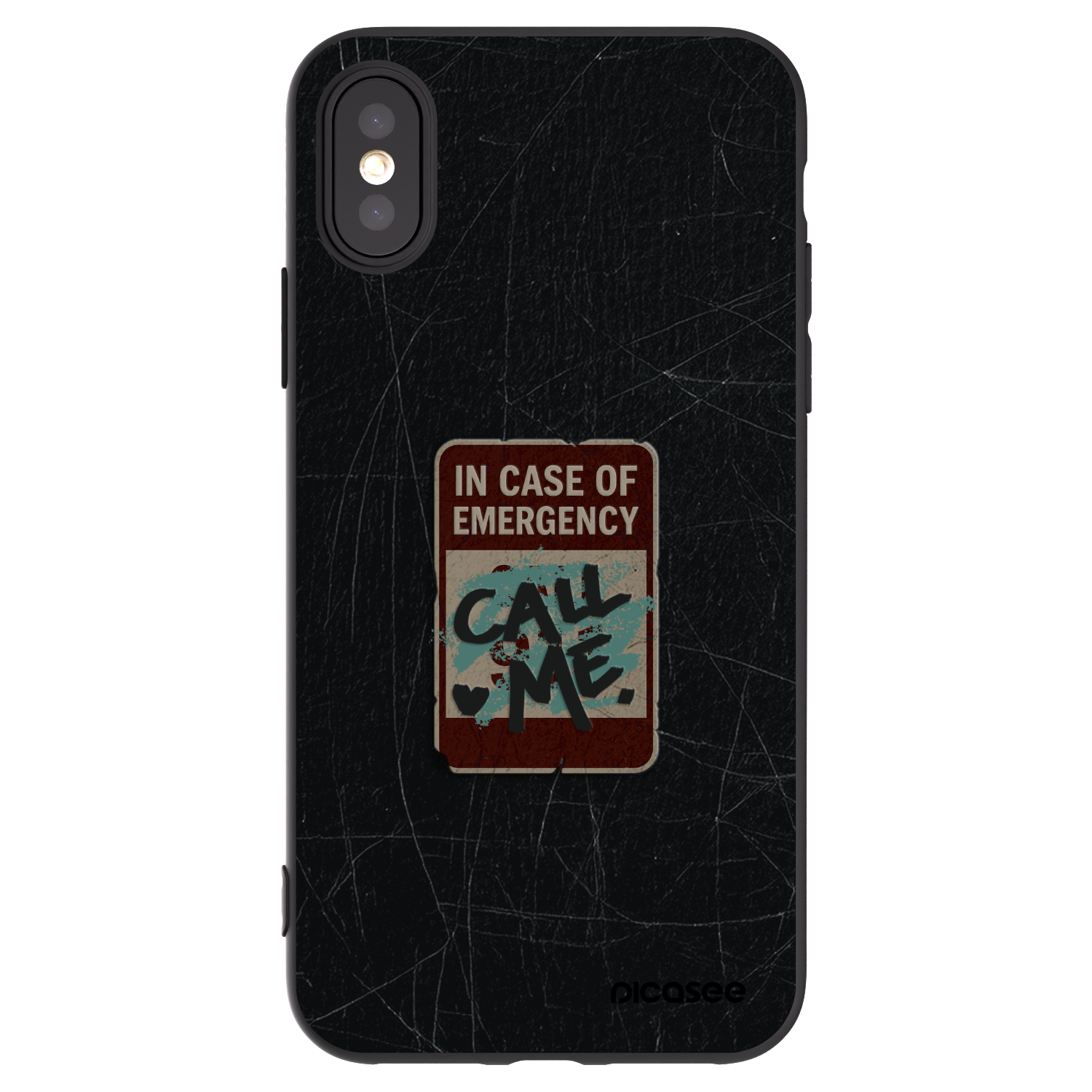 Picasee fekete szilikon tok az alábbi mobiltelefonokra Apple iPhone X/XS - EMERGENCY