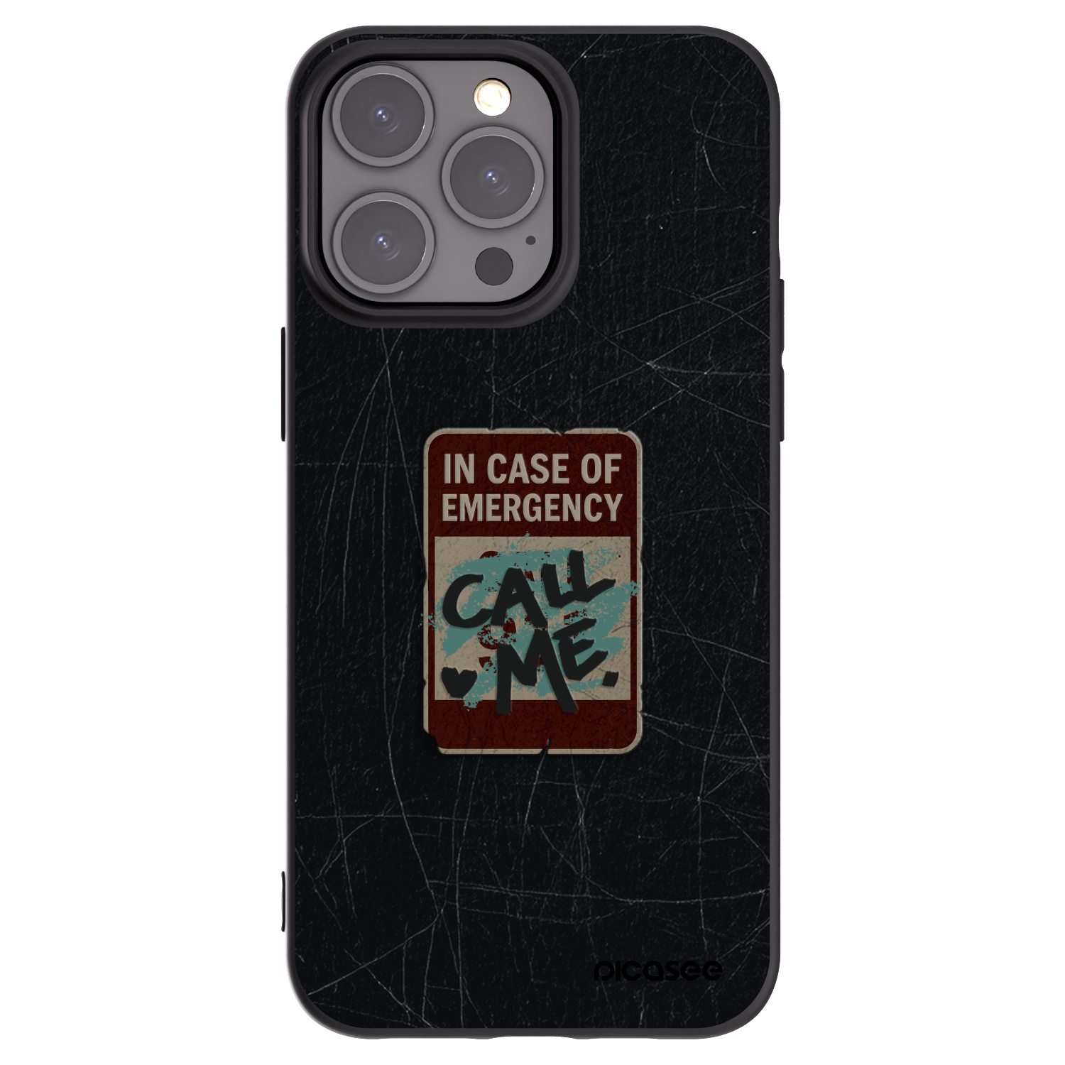 Picasee fekete szilikon tok az alábbi mobiltelefonokra Apple iPhone 15 Pro Max - EMERGENCY