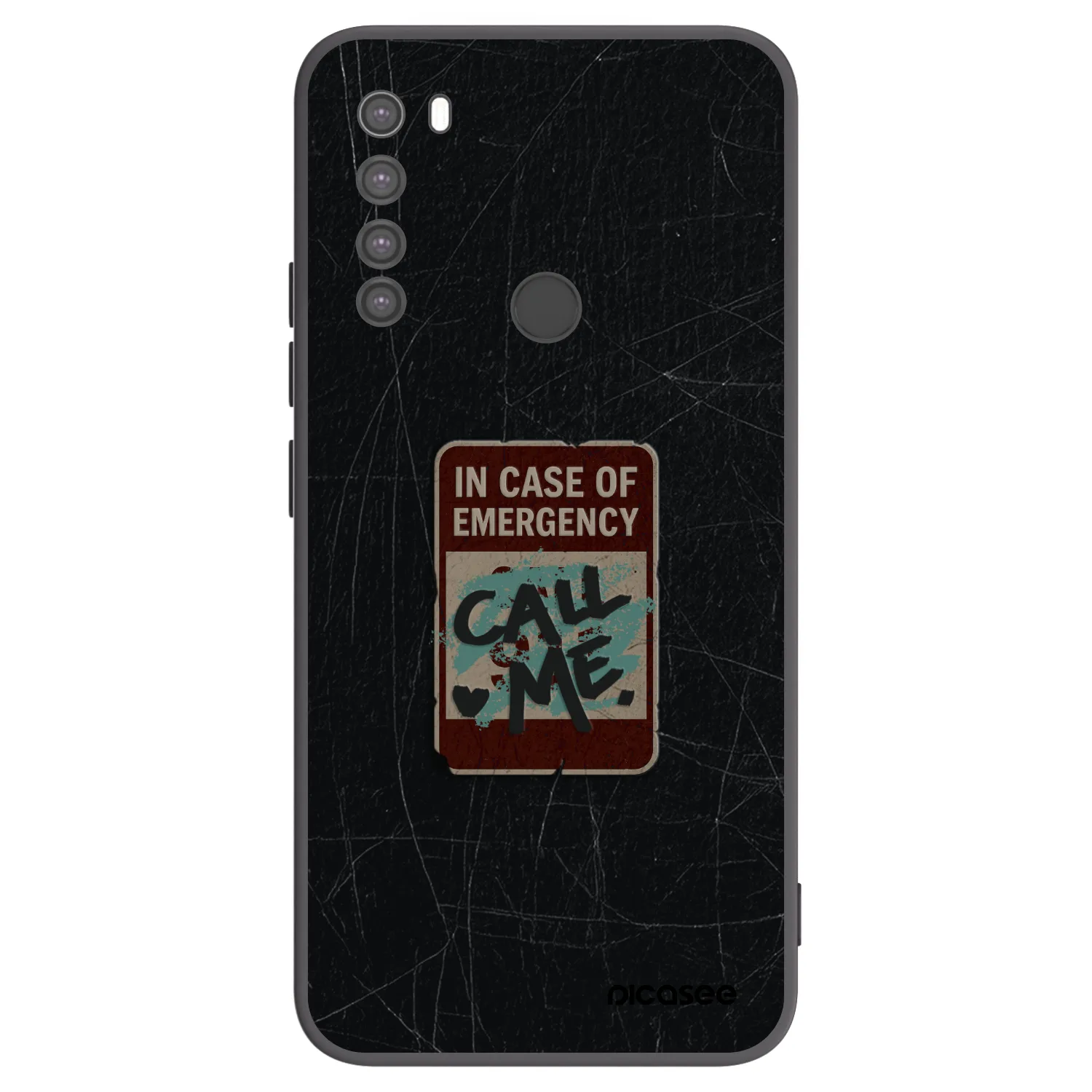 Picasee fekete szilikon tok az alábbi mobiltelefonokra Xiaomi Redmi Note 8 - EMERGENCY