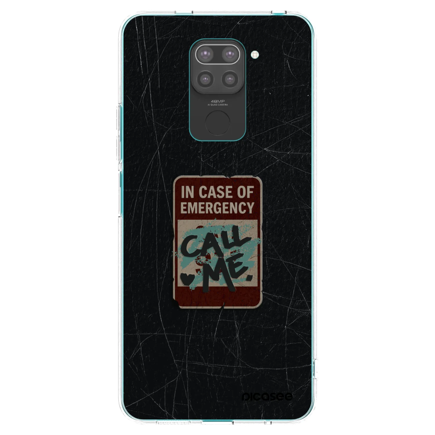 Picasee fekete szilikon tok az alábbi mobiltelefonokra Xiaomi Redmi Note 9 - EMERGENCY