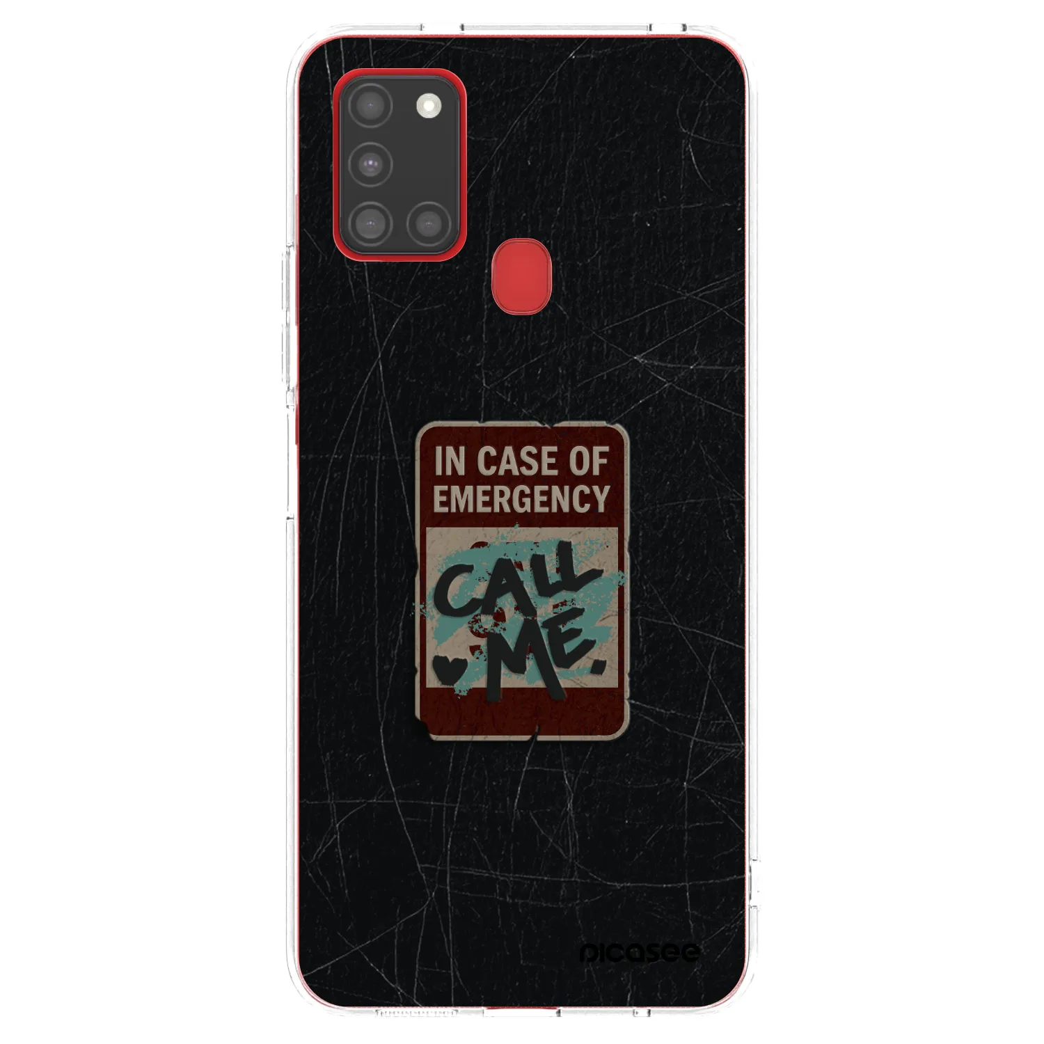 Picasee átlátszó szilikon tok az alábbi mobiltelefonokra Samsung Galaxy A21s - EMERGENCY