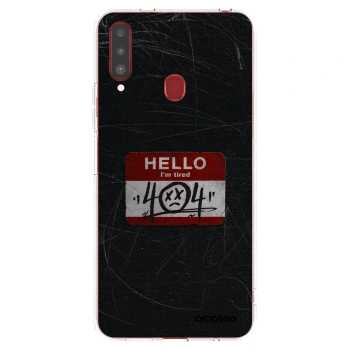 Picasee átlátszó szilikon tok az alábbi mobiltelefonokra Samsung Galaxy A20s - HELLO 404