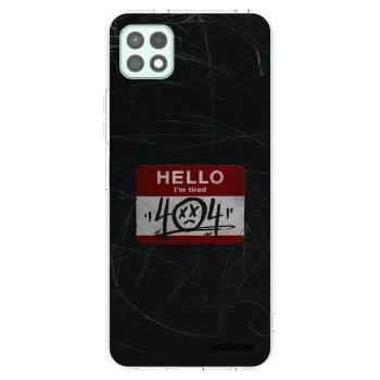 Picasee átlátszó szilikon tok az alábbi mobiltelefonokra Samsung Galaxy A22 A226B 5G - HELLO 404