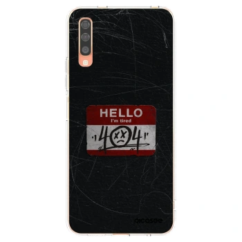 Picasee átlátszó szilikon tok az alábbi mobiltelefonokra Samsung Galaxy A70 A705F - HELLO 404