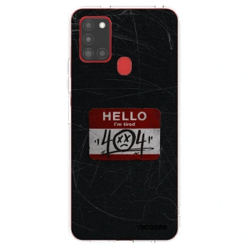 Picasee átlátszó szilikon tok az alábbi mobiltelefonokra Samsung Galaxy A21s - HELLO 404