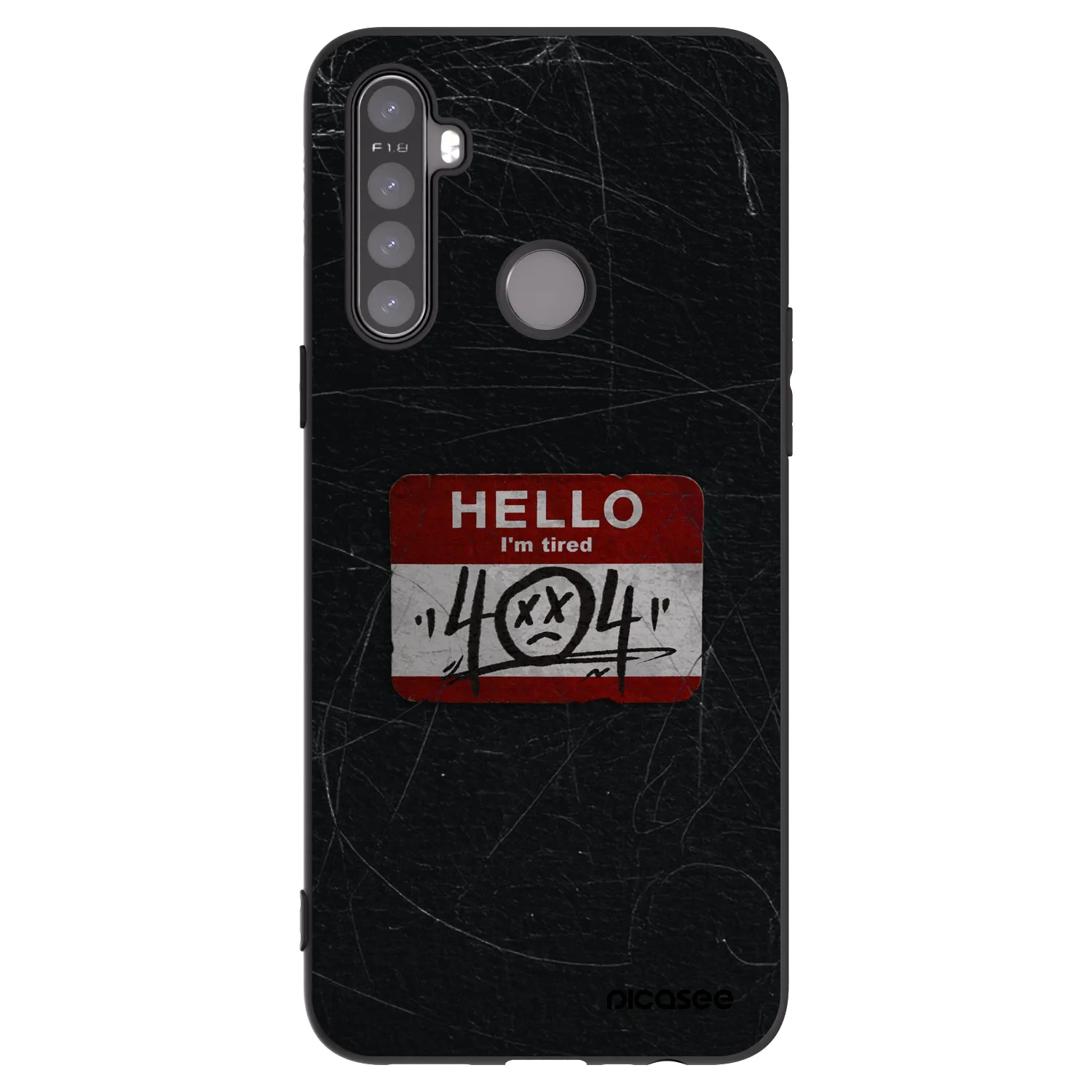 Picasee fekete szilikon tok az alábbi mobiltelefonokra Realme 6i - HELLO 404