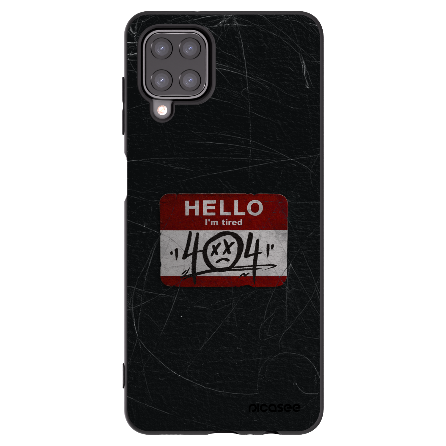 Picasee fekete szilikon tok az alábbi mobiltelefonokra Samsung Galaxy A12 A125F - HELLO 404