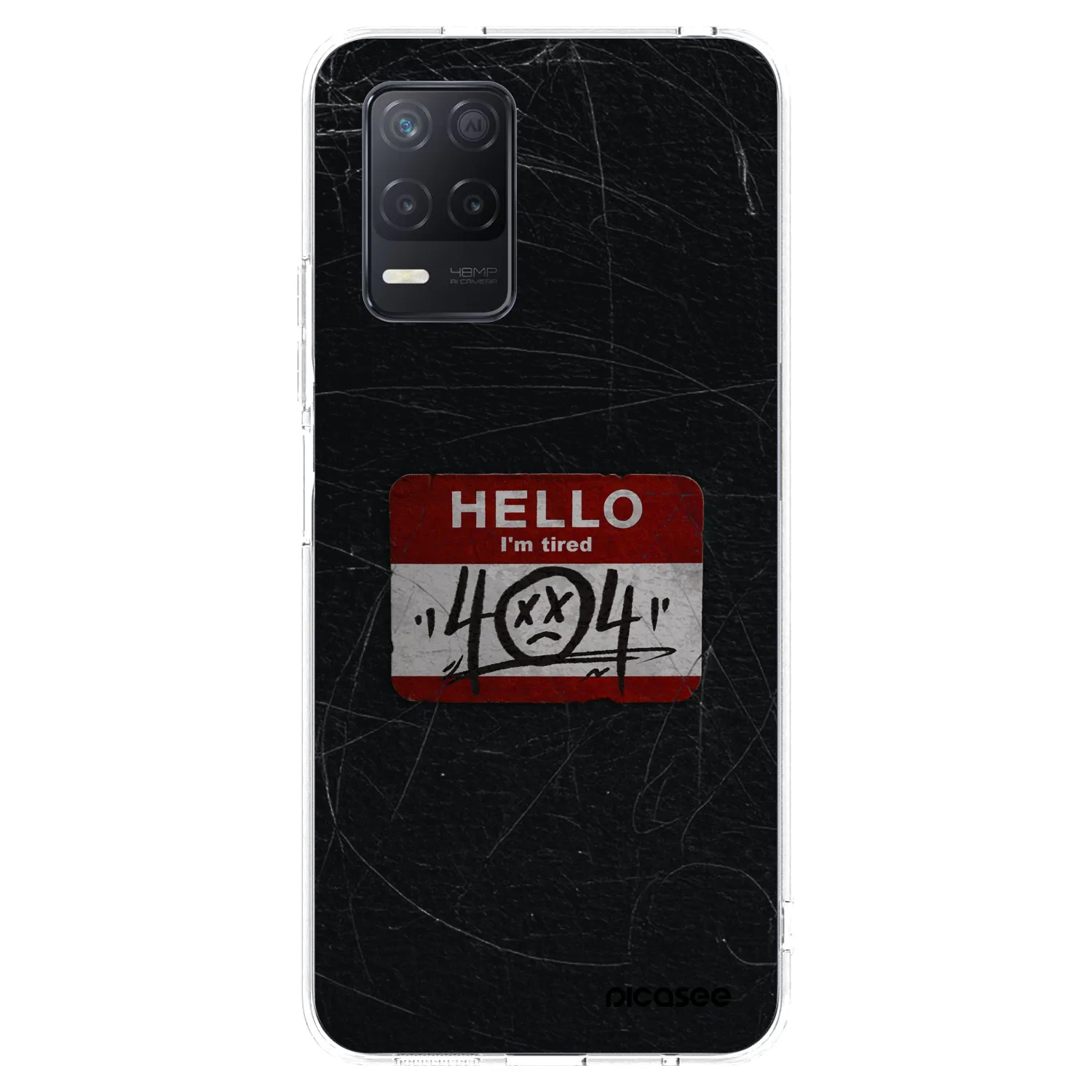 Picasee átlátszó szilikon tok az alábbi mobiltelefonokra Realme 8 5G - HELLO 404