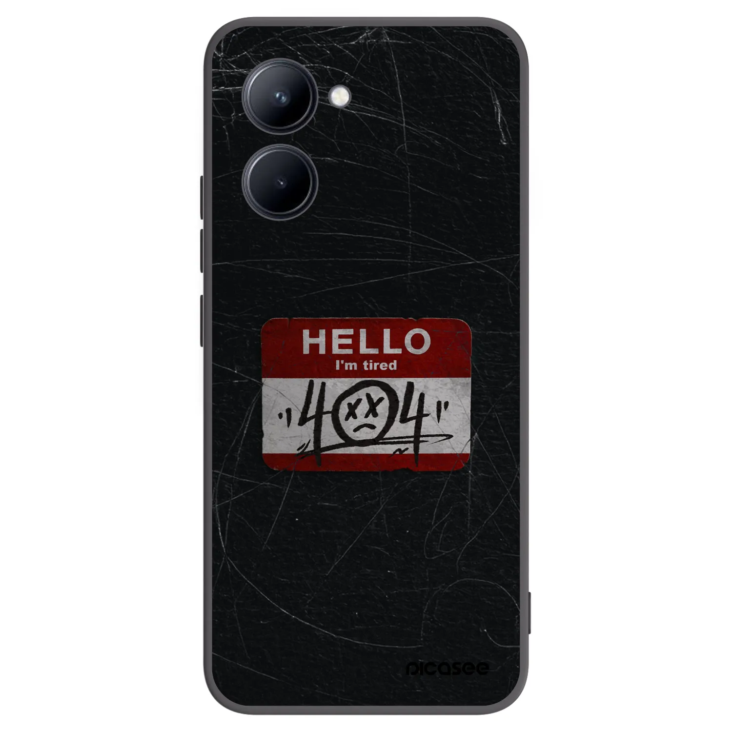 Picasee fekete szilikon tok az alábbi mobiltelefonokra Realme C33 (2023) - HELLO 404
