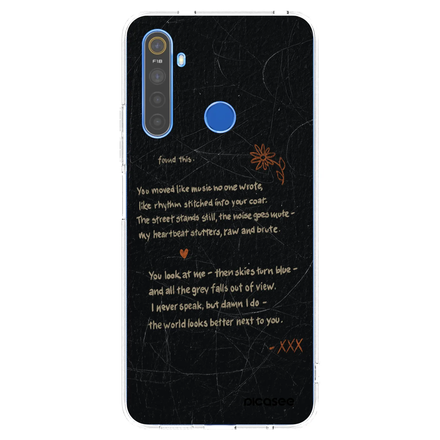 Picasee átlátszó szilikon tok az alábbi mobiltelefonokra Realme 5 - POET