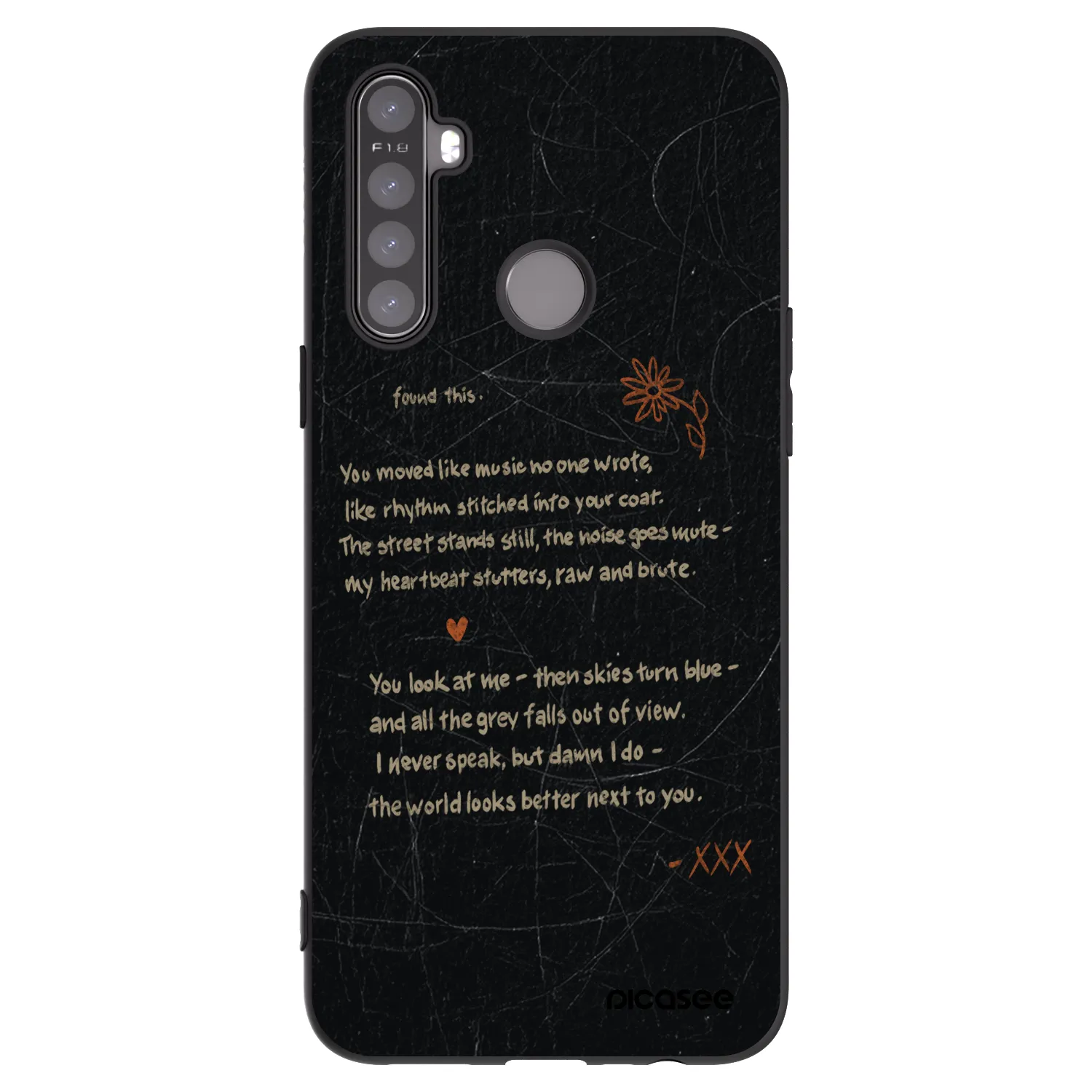 Picasee fekete szilikon tok az alábbi mobiltelefonokra Realme 5 - POET