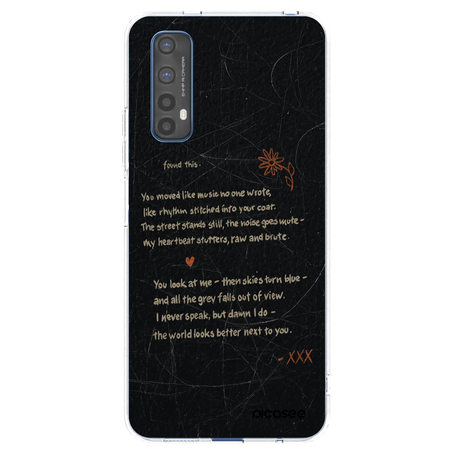 Picasee átlátszó szilikon tok az alábbi mobiltelefonokra Realme 7 - POET