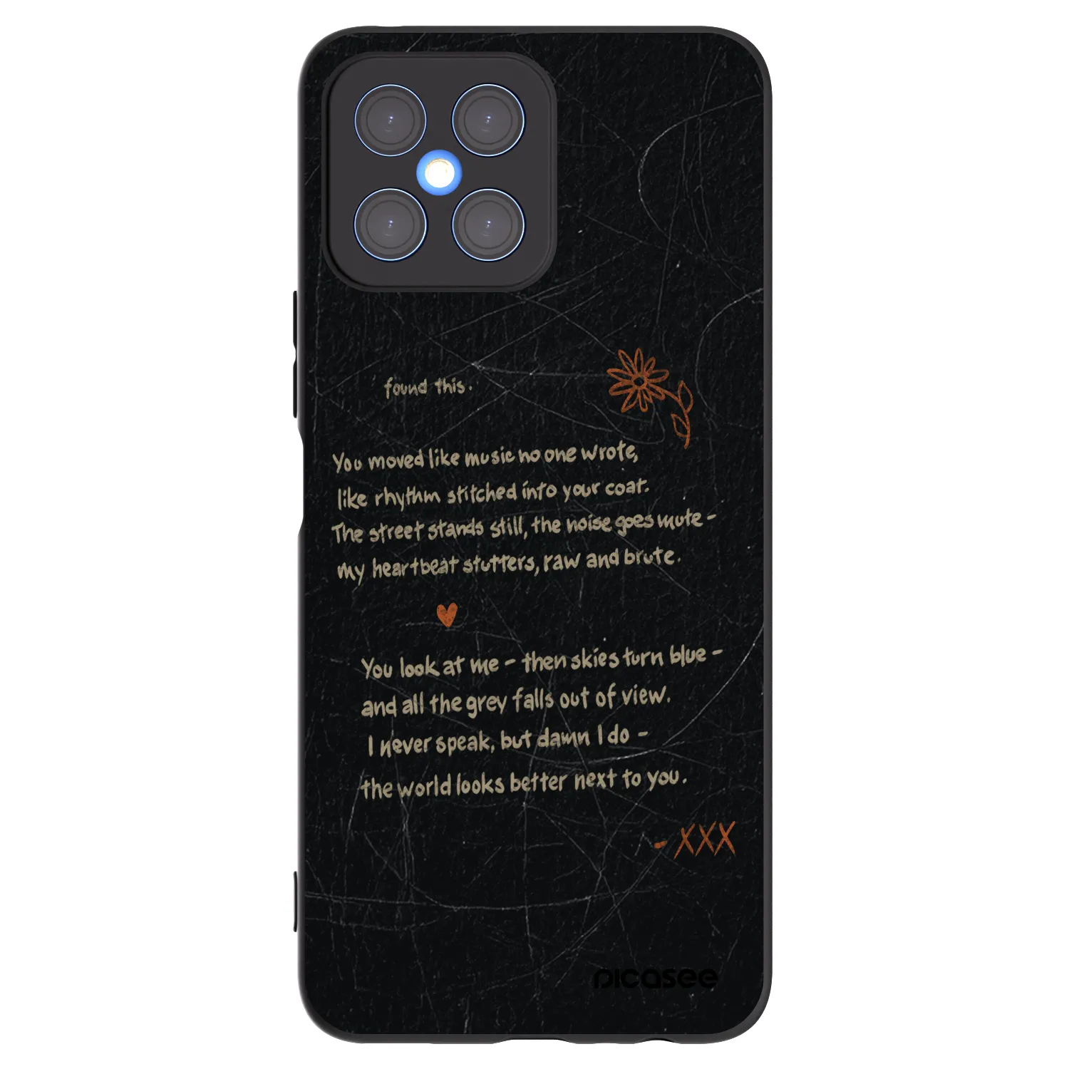 Picasee fekete szilikon tok az alábbi mobiltelefonokra Honor X8 4G - POET