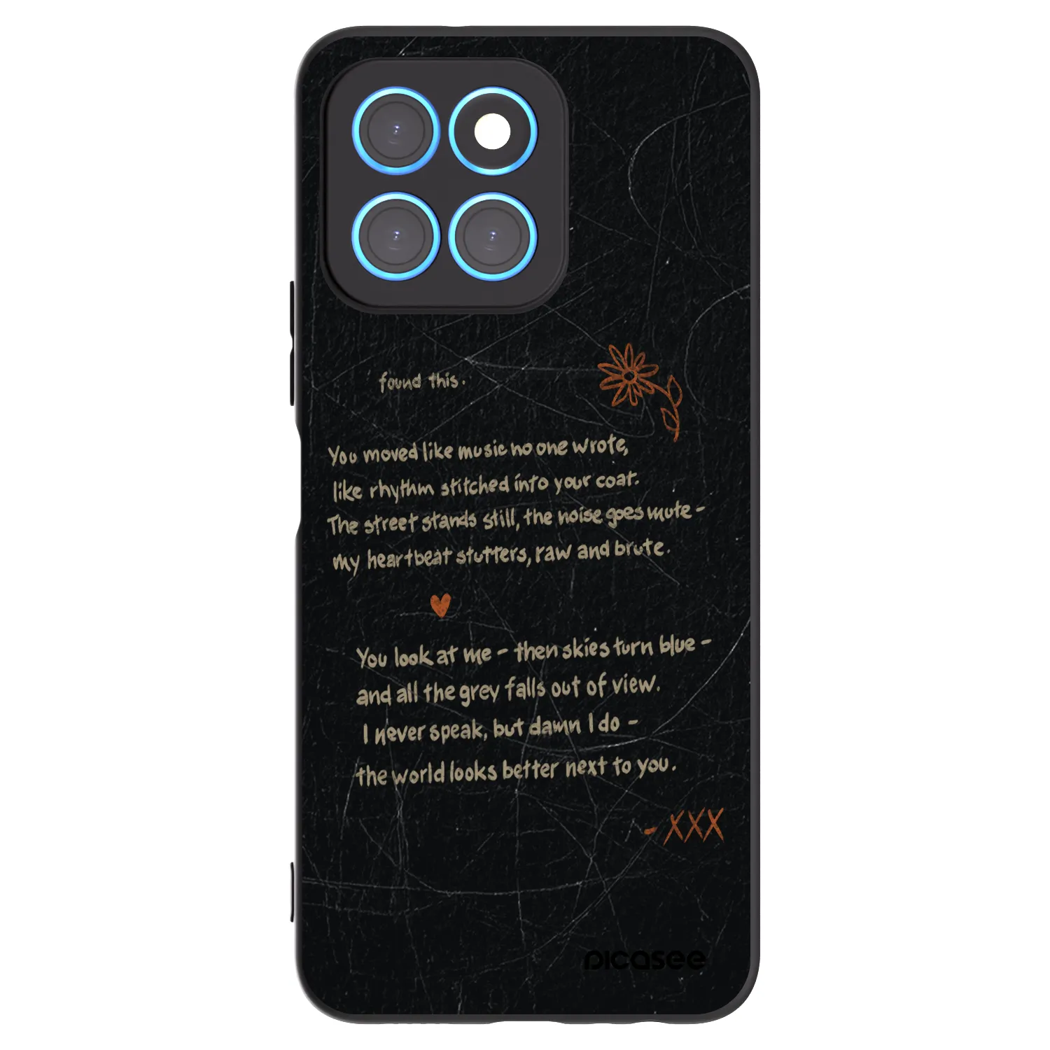 Picasee fekete szilikon tok az alábbi mobiltelefonokra Honor X8 5G - POET